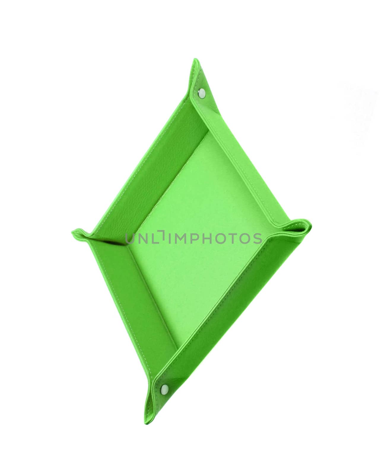 Green tray. Isolated