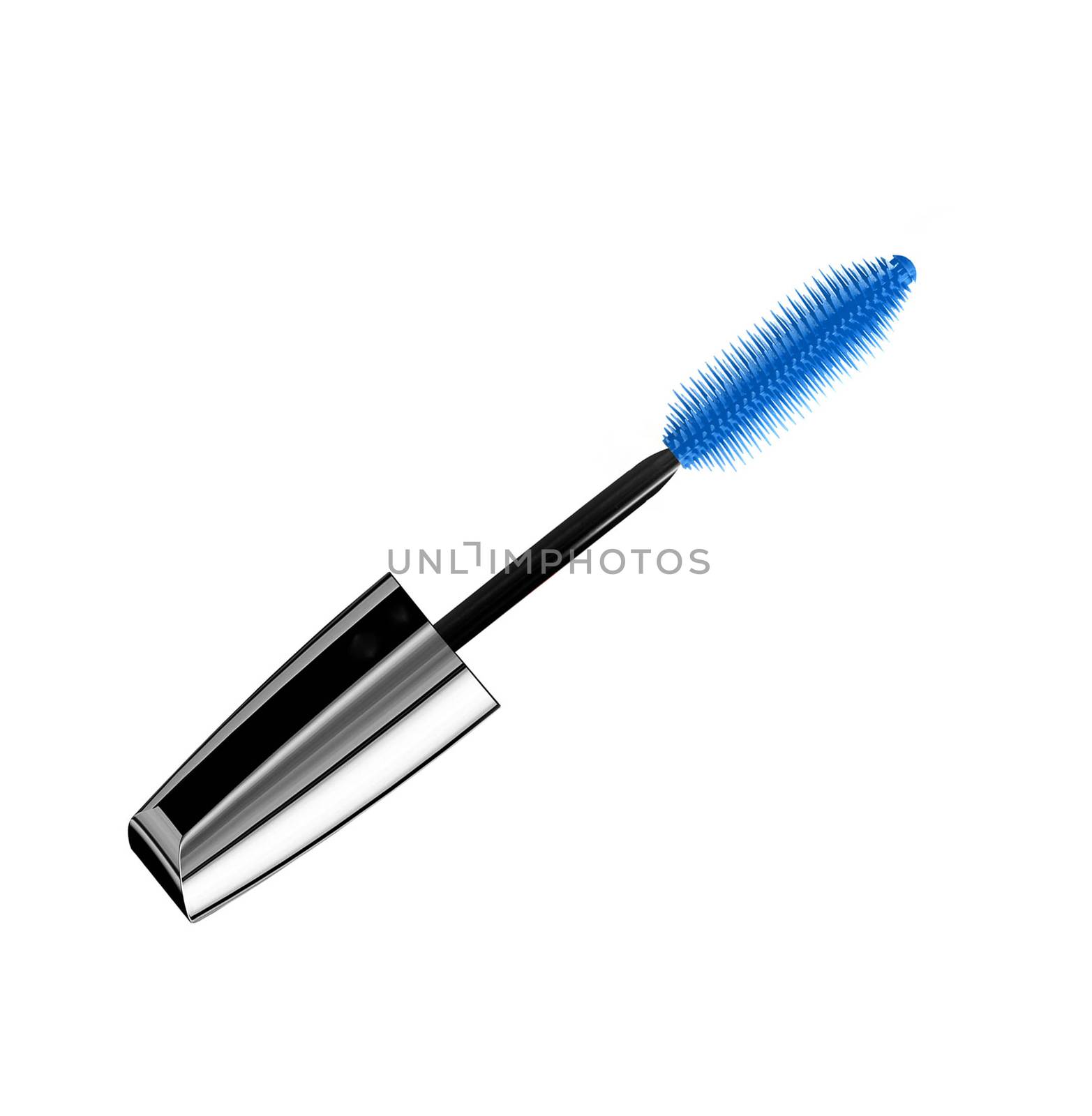 blue mascara for eyes isolated on the white background