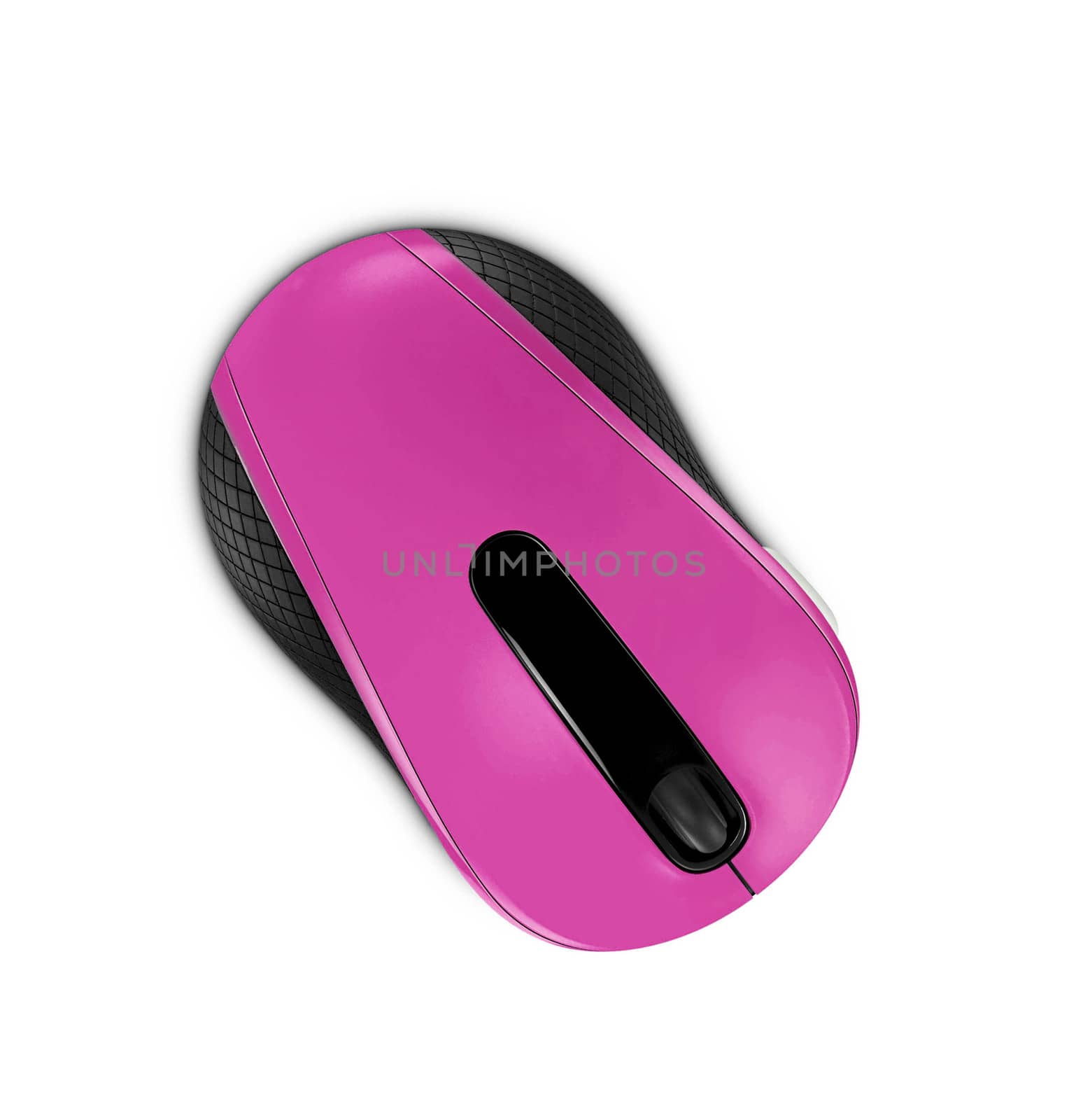 pink computer mouse isolated on white background