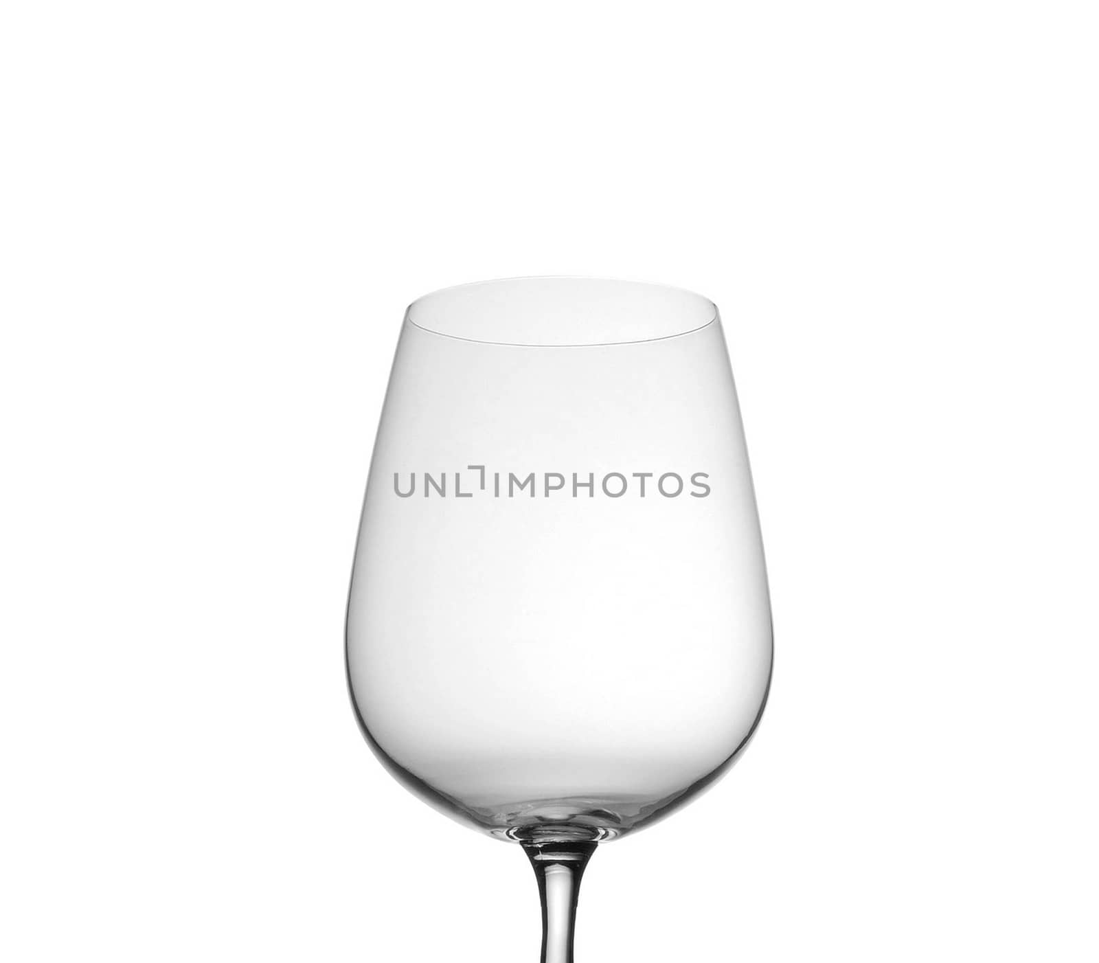 Empty wine glass, isolated on a white
