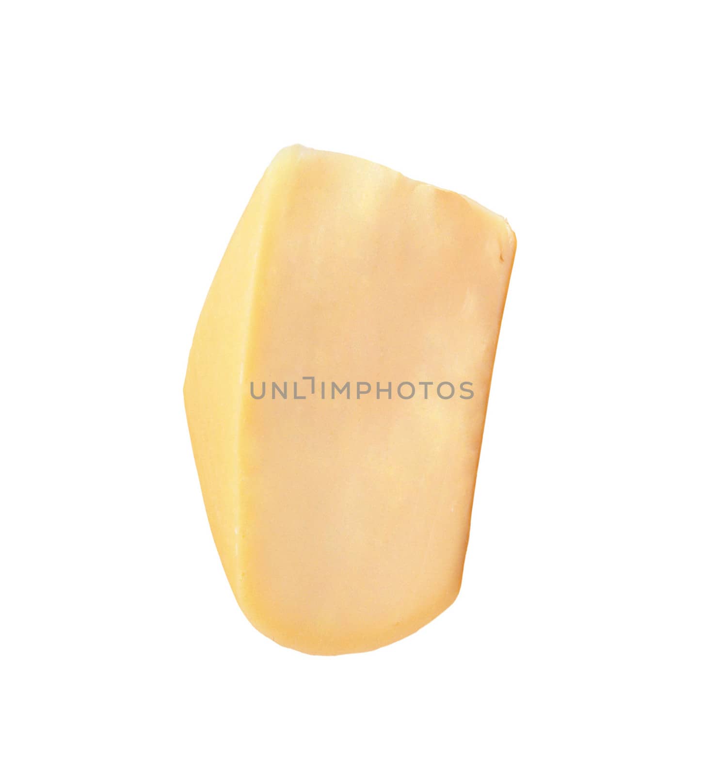 Piece of cheese isolated on white background