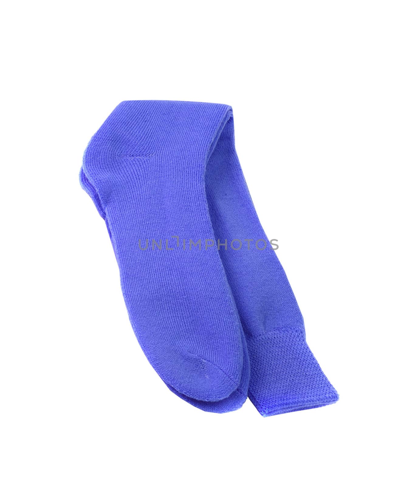 Pair of purple male socks on white background