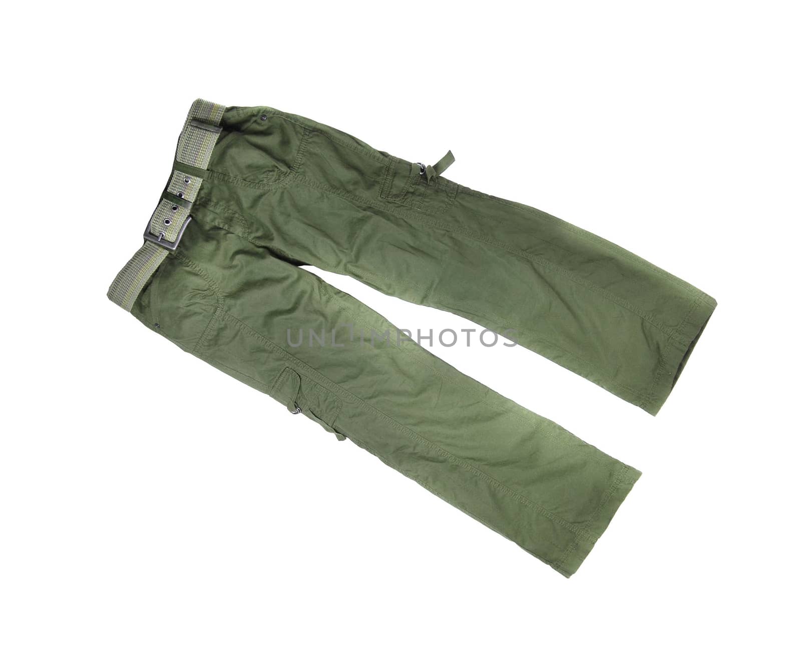 Green sport trousers isolated on white