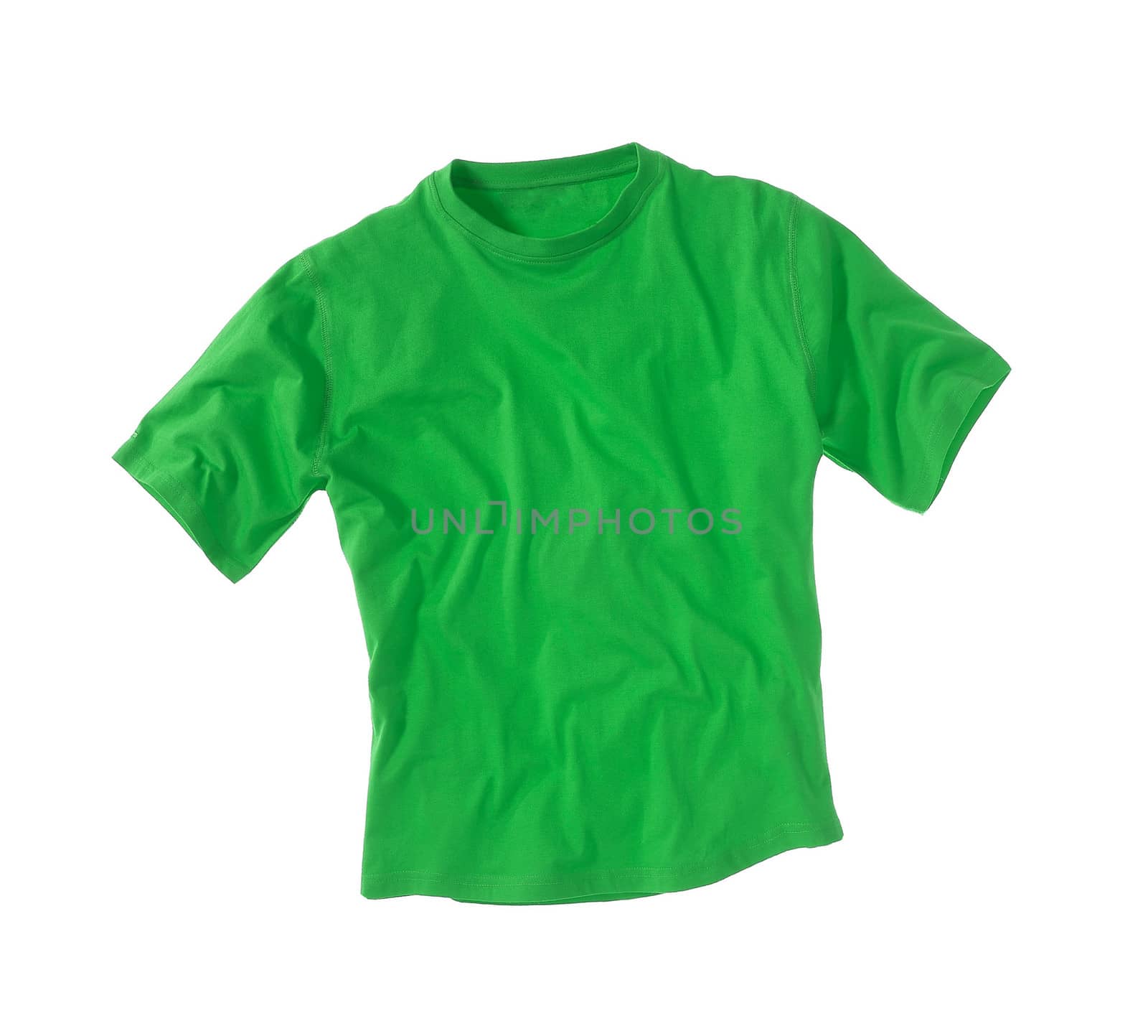 Green T-shirt isolated on white background