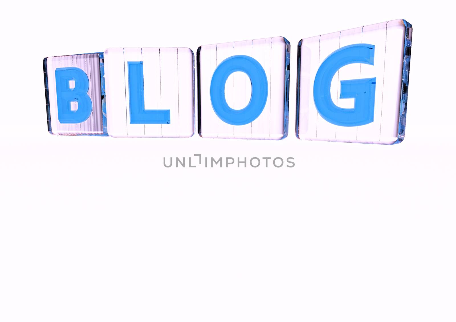 The BLOG word made of blocks with letters