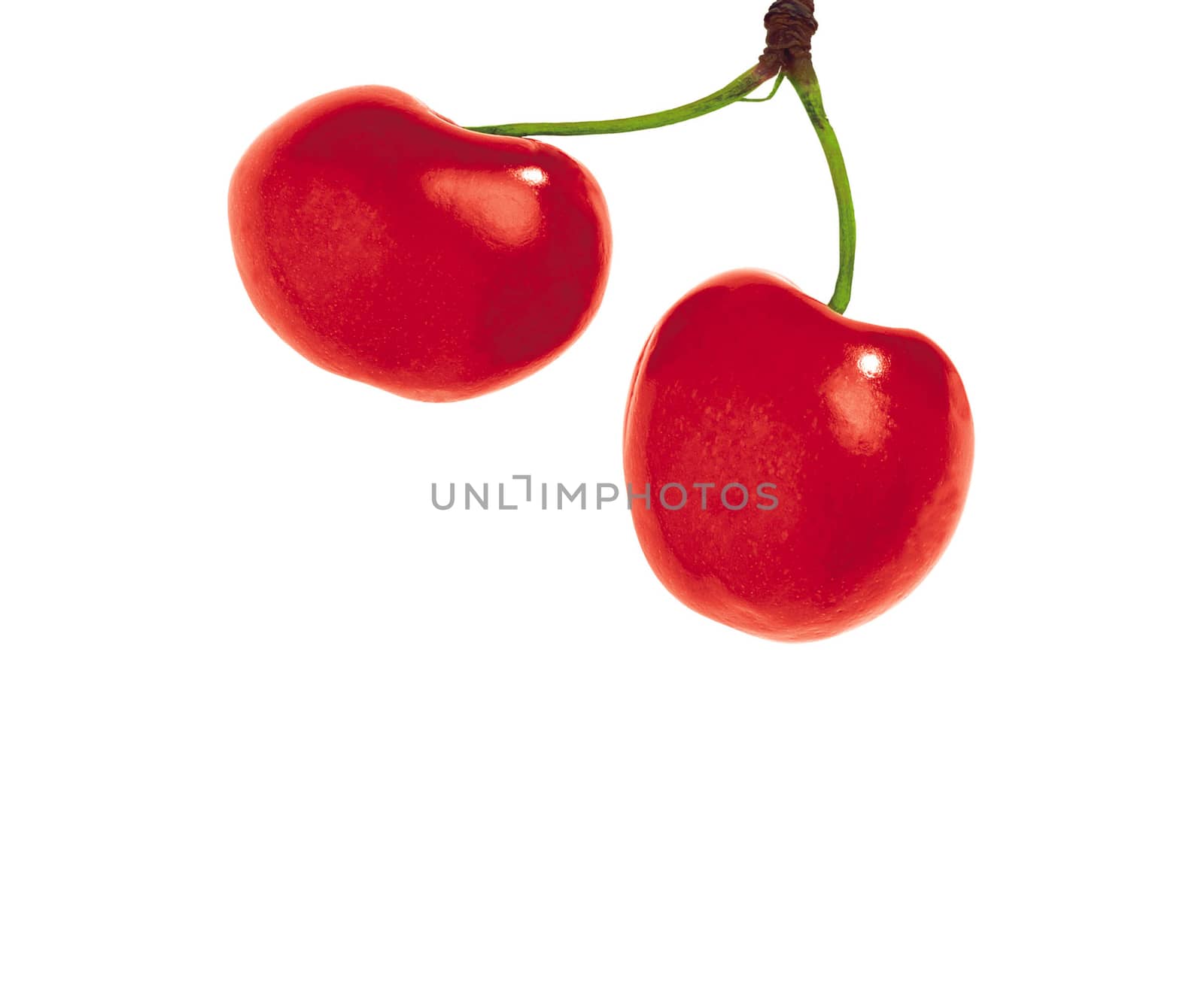 Cherries; objects on white background