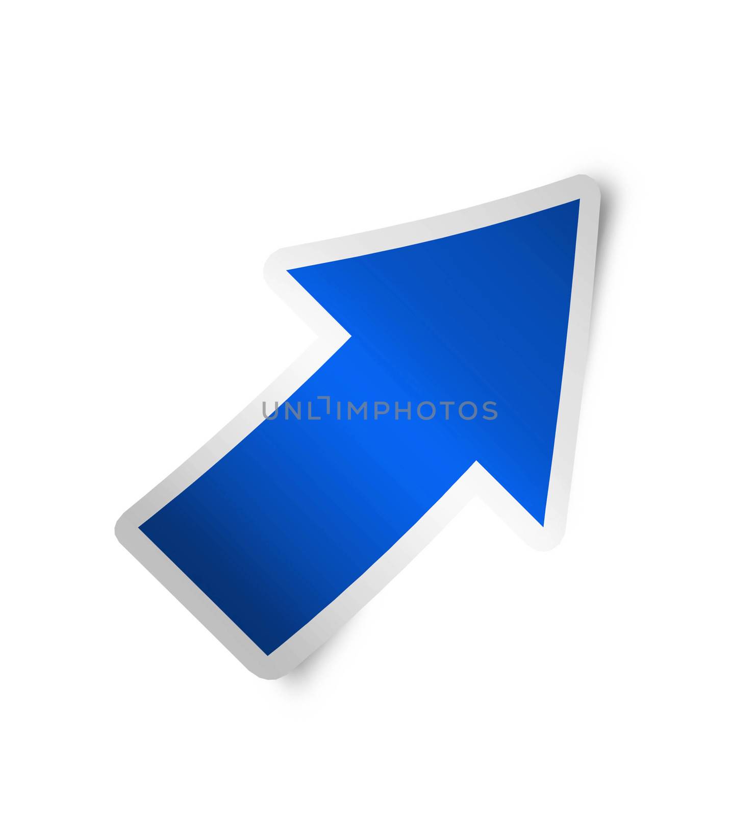 Right arrow icon blue, isolated