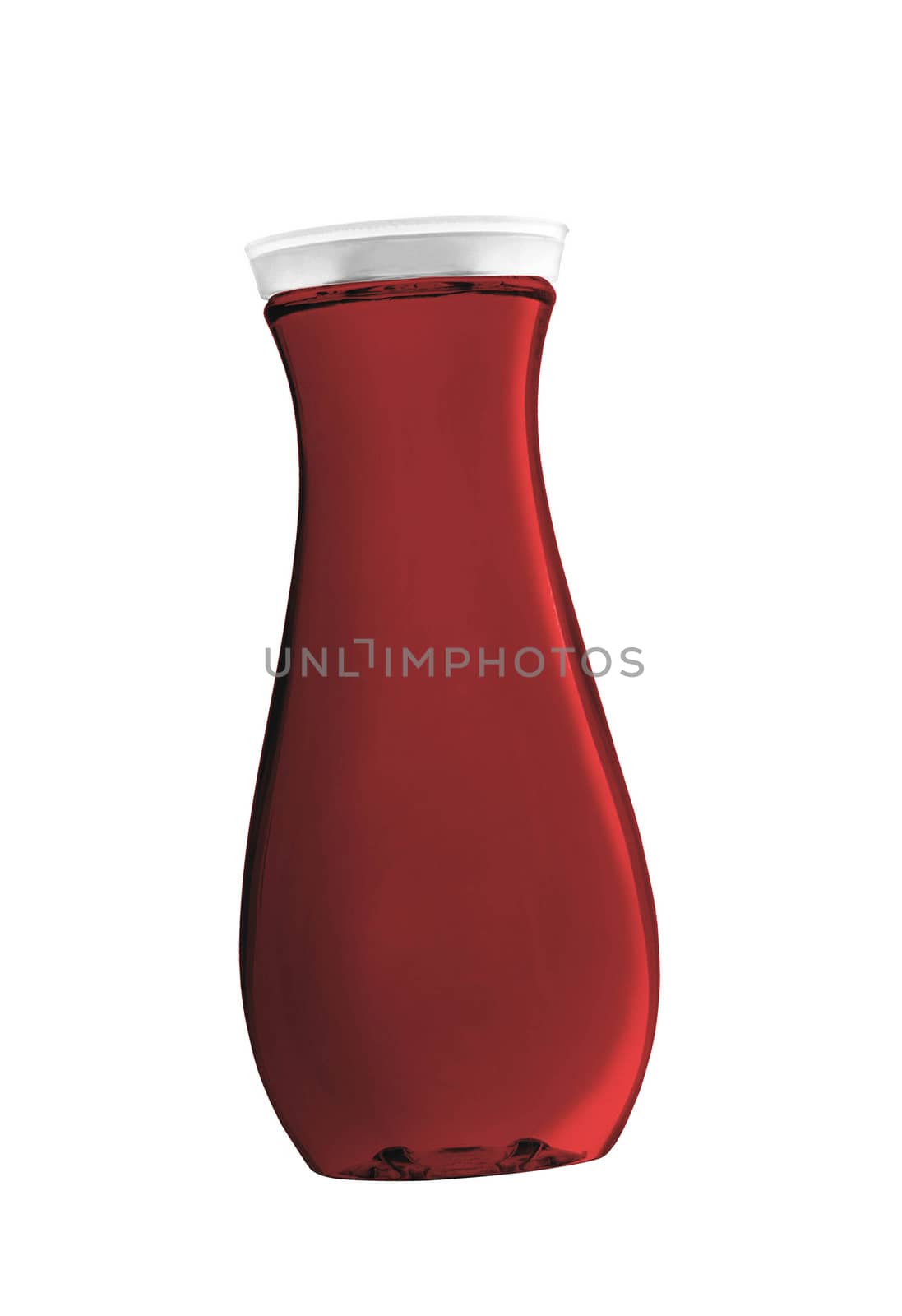 Red cosmetics bottle isolated