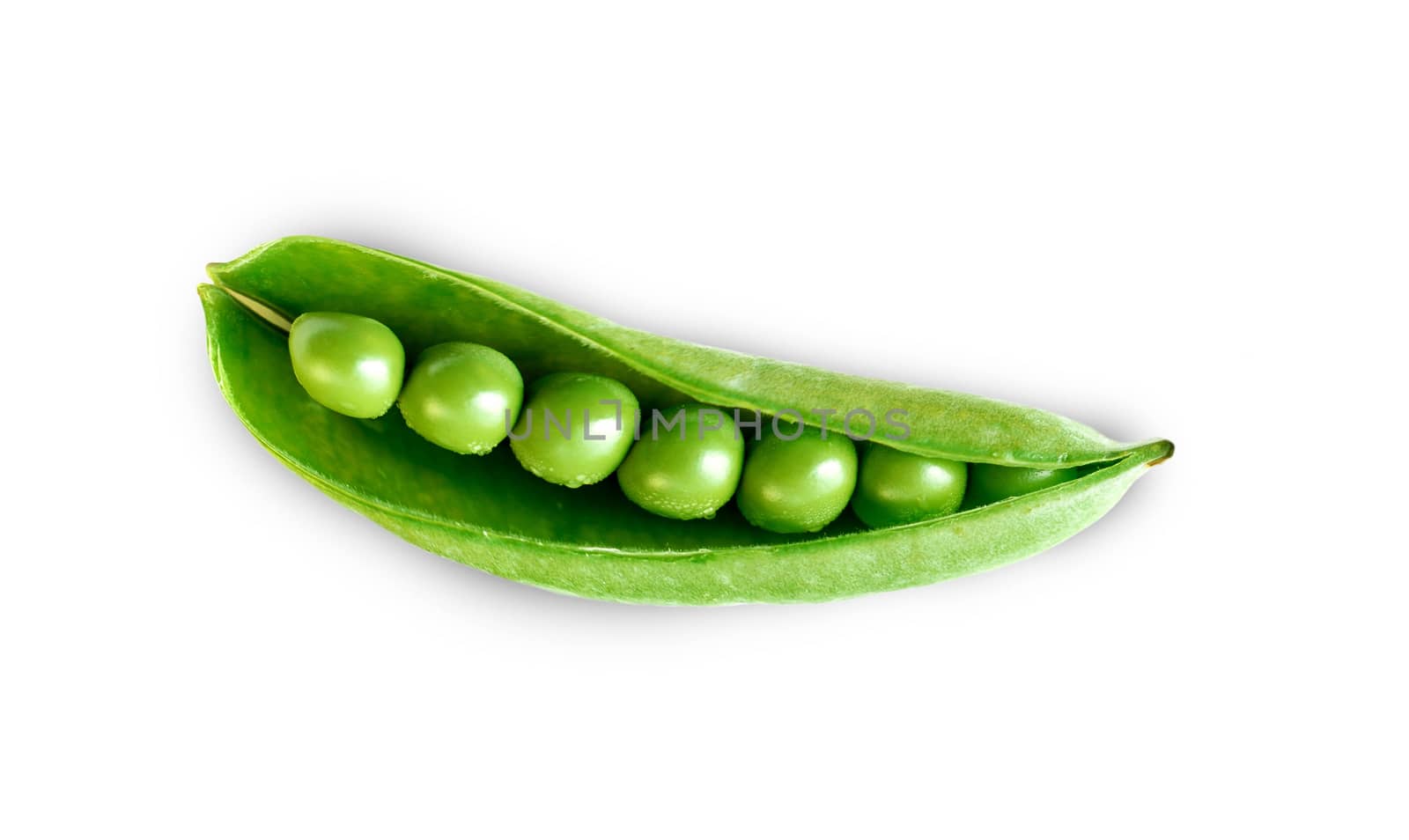 fresh green peas isolated on a white background.