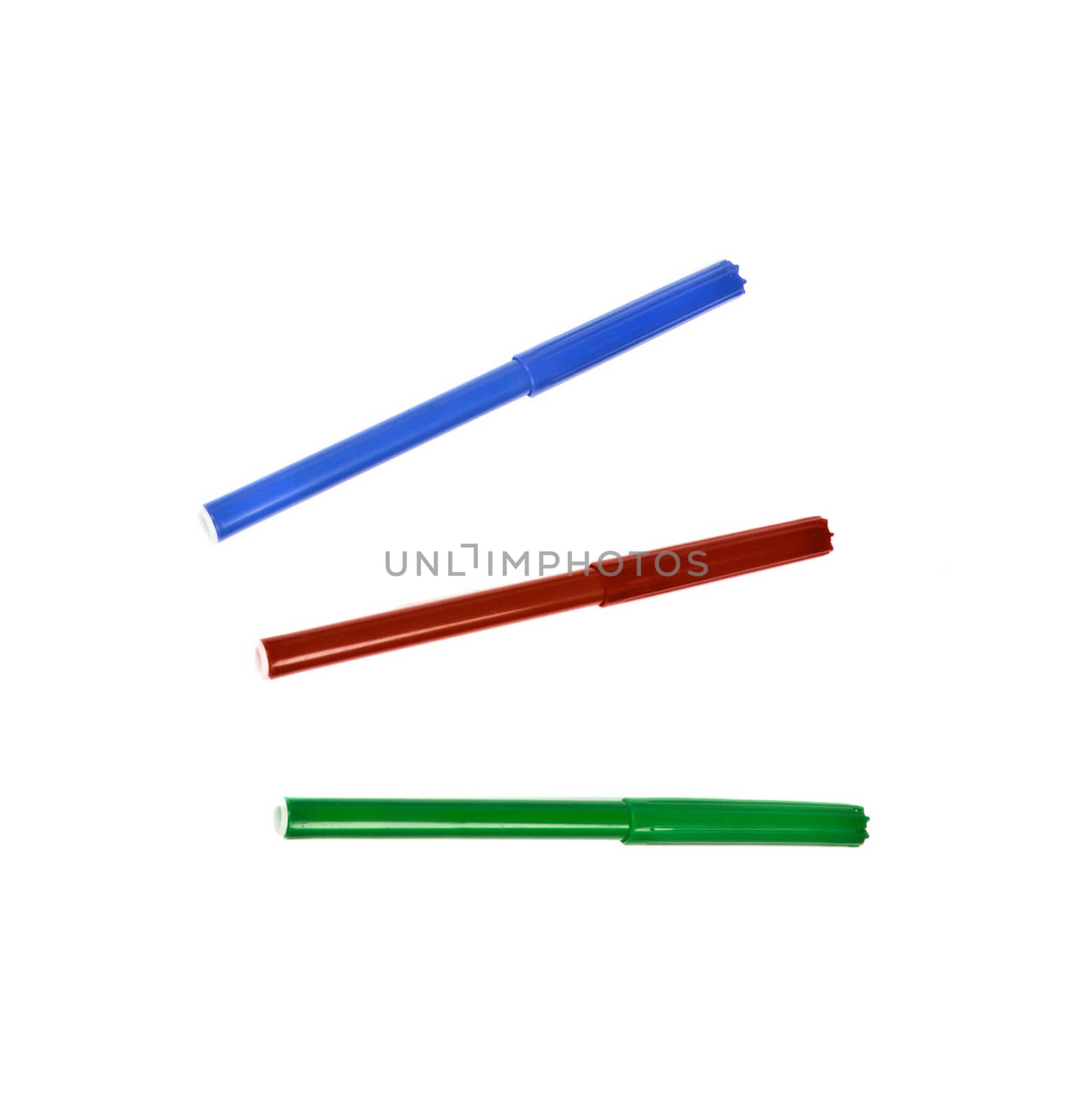 Colored markers isolated