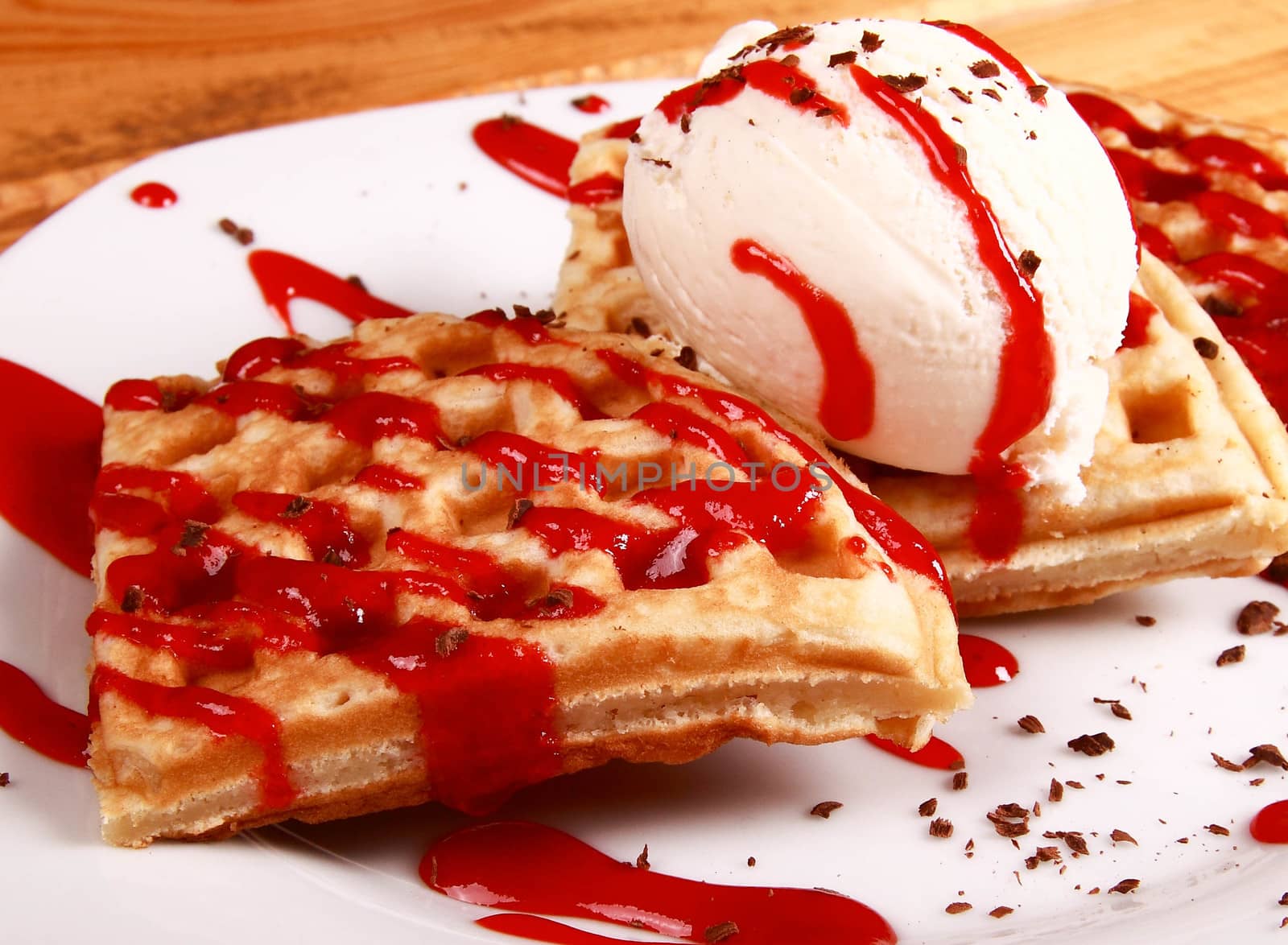 sweet pancakes with creem and ice cream
