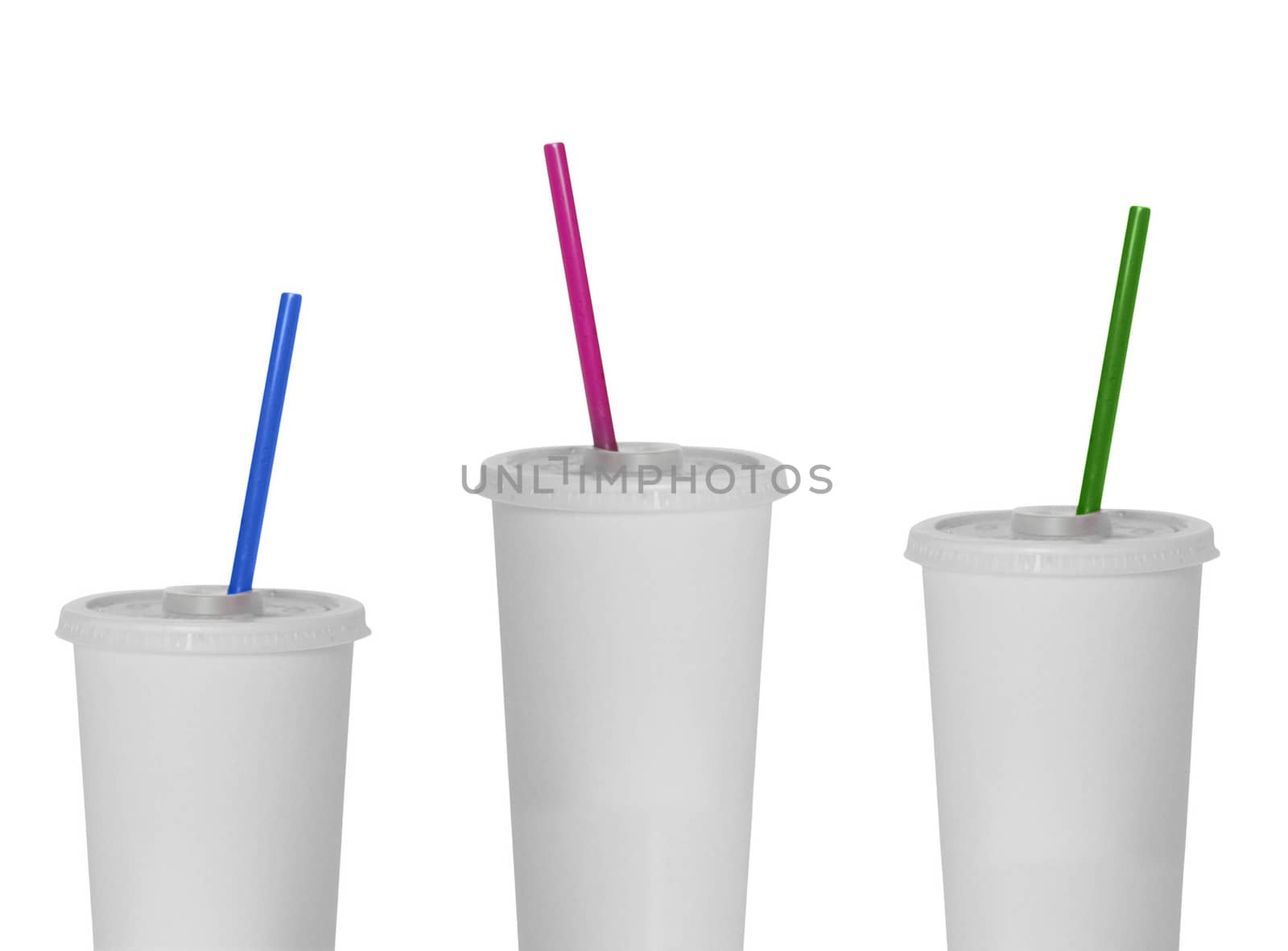White plastic fastfood cups