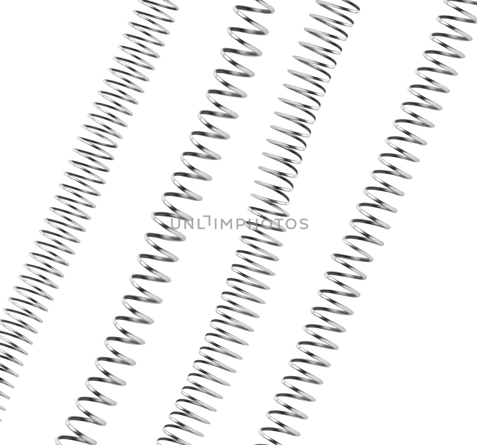 Real springs isolated on white background