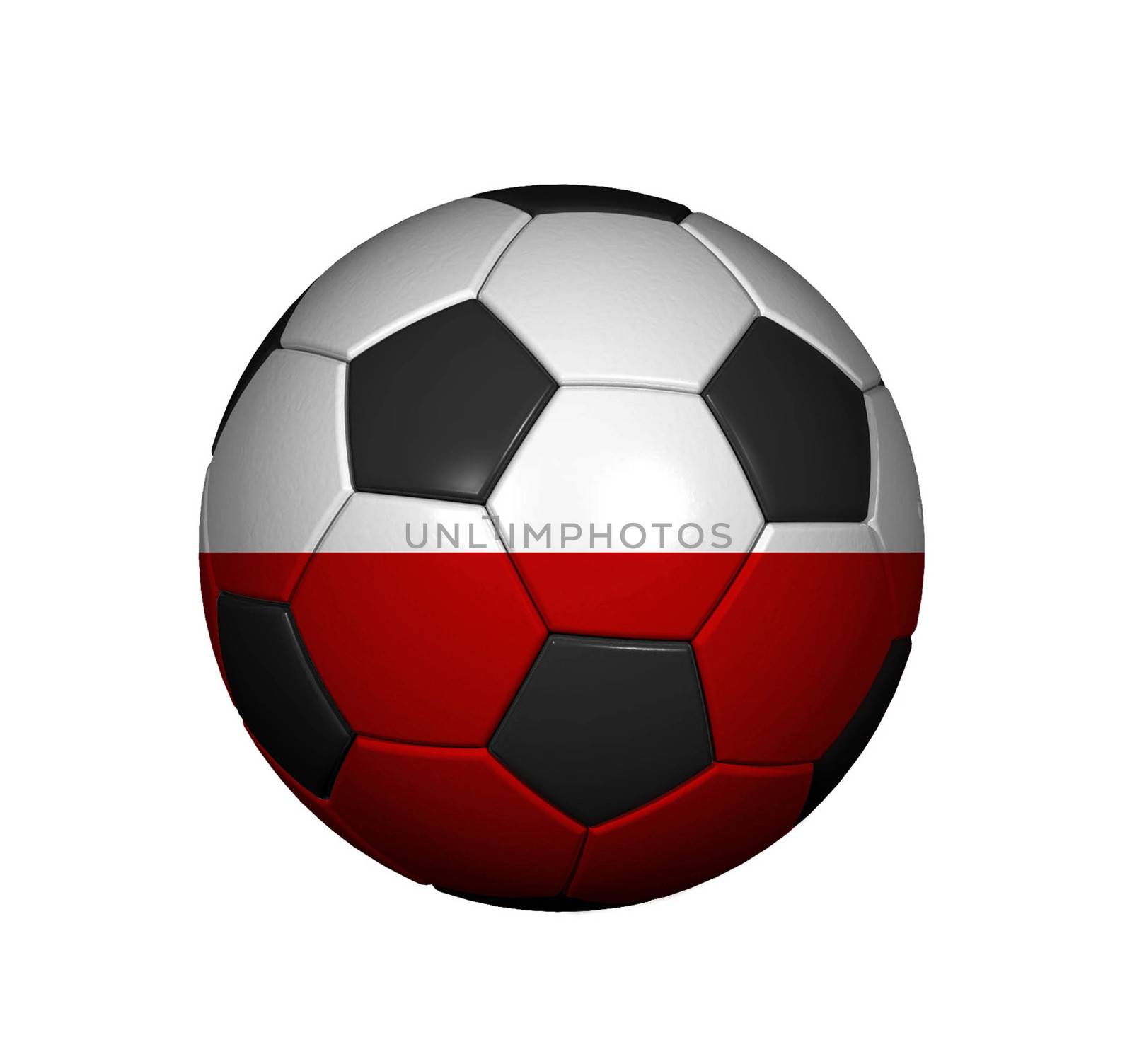 Football (soccer ball) covered with the Polish flag