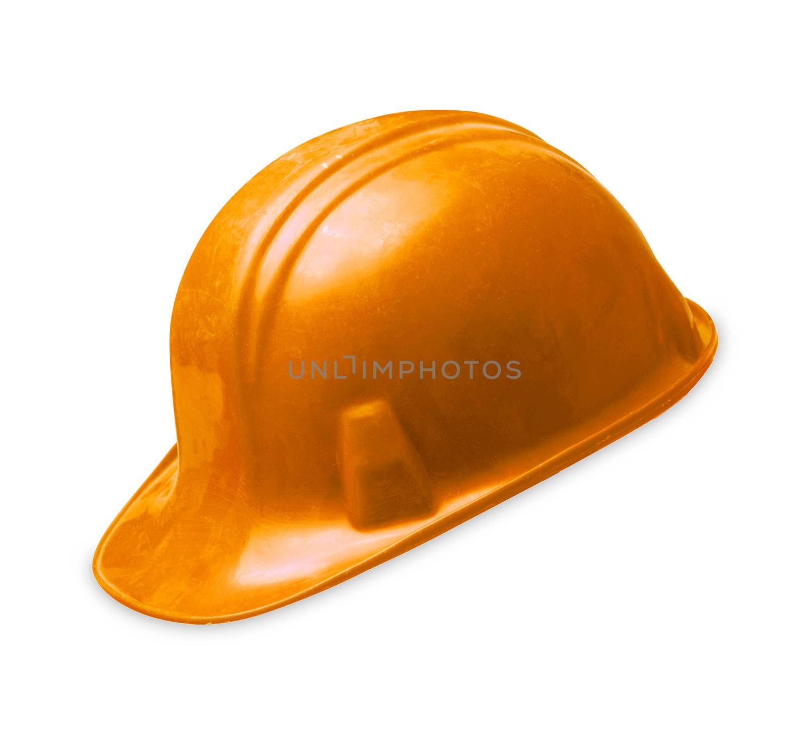 orange construction helmet shot isolated