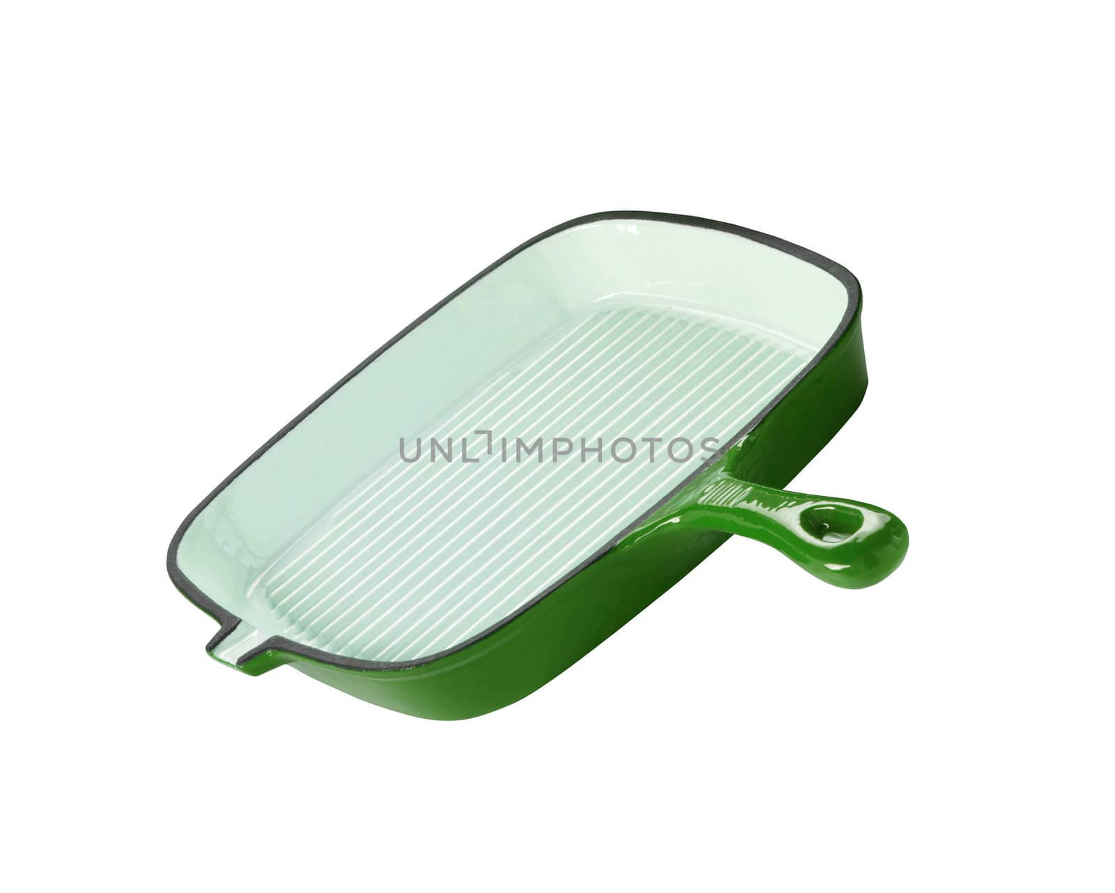 Clean green dinner plate with drop shadow