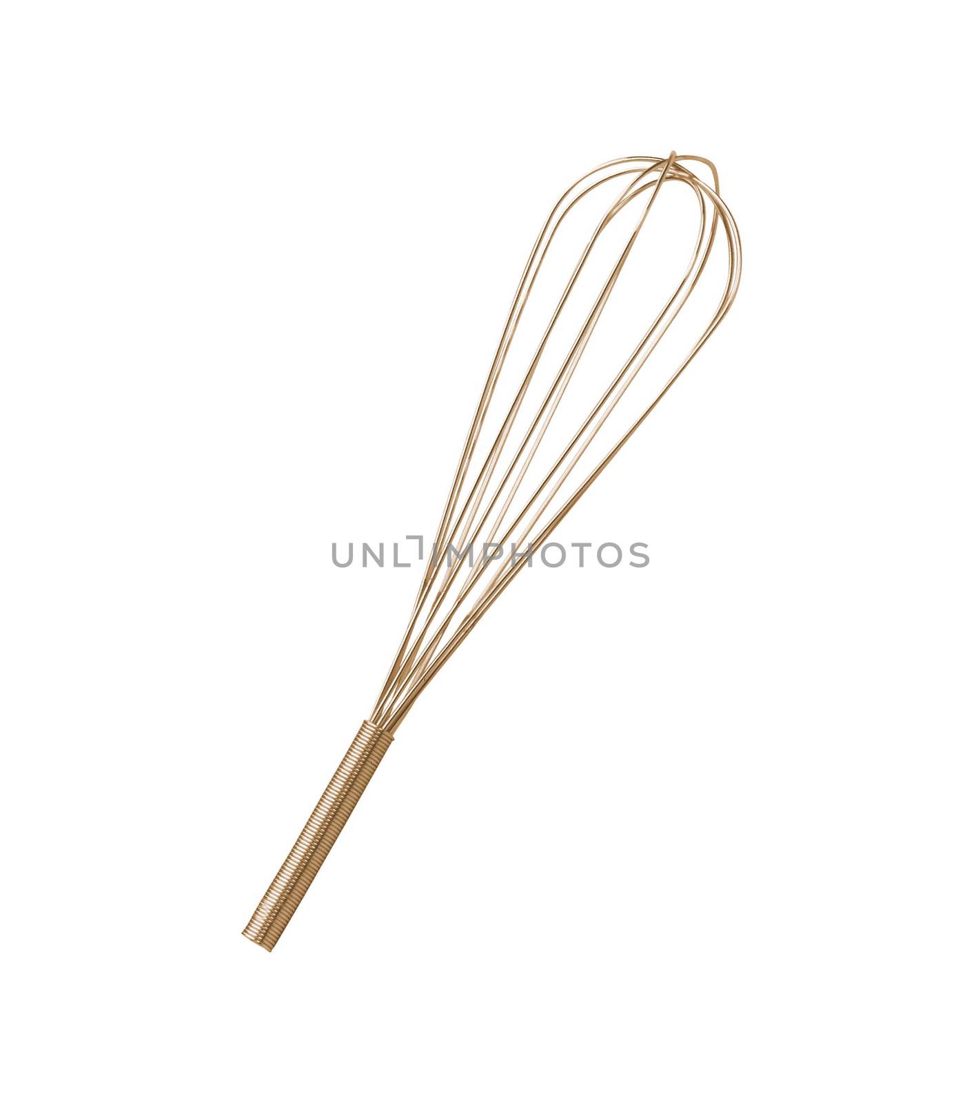 Stainless steel whisk isolated