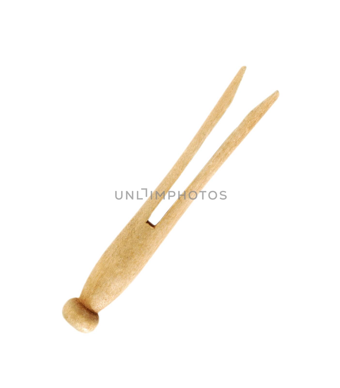wooden pin isolated on the white background