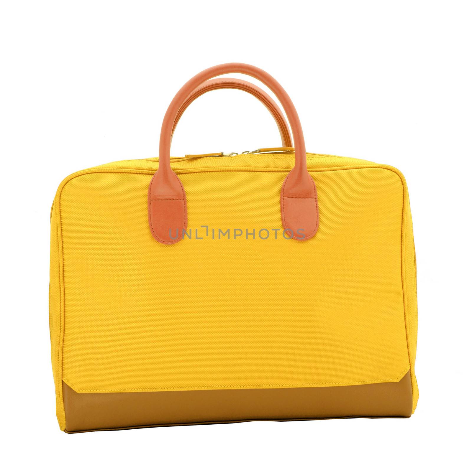 Yellow bag isolate on white background