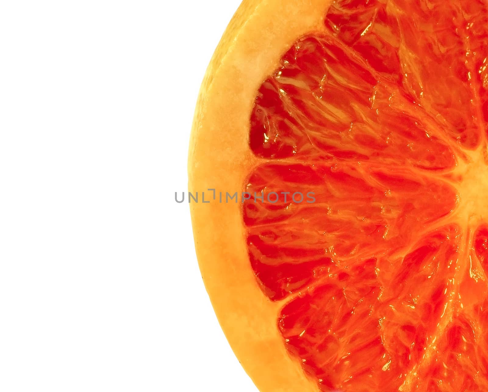 Slice of grapefruit isolated