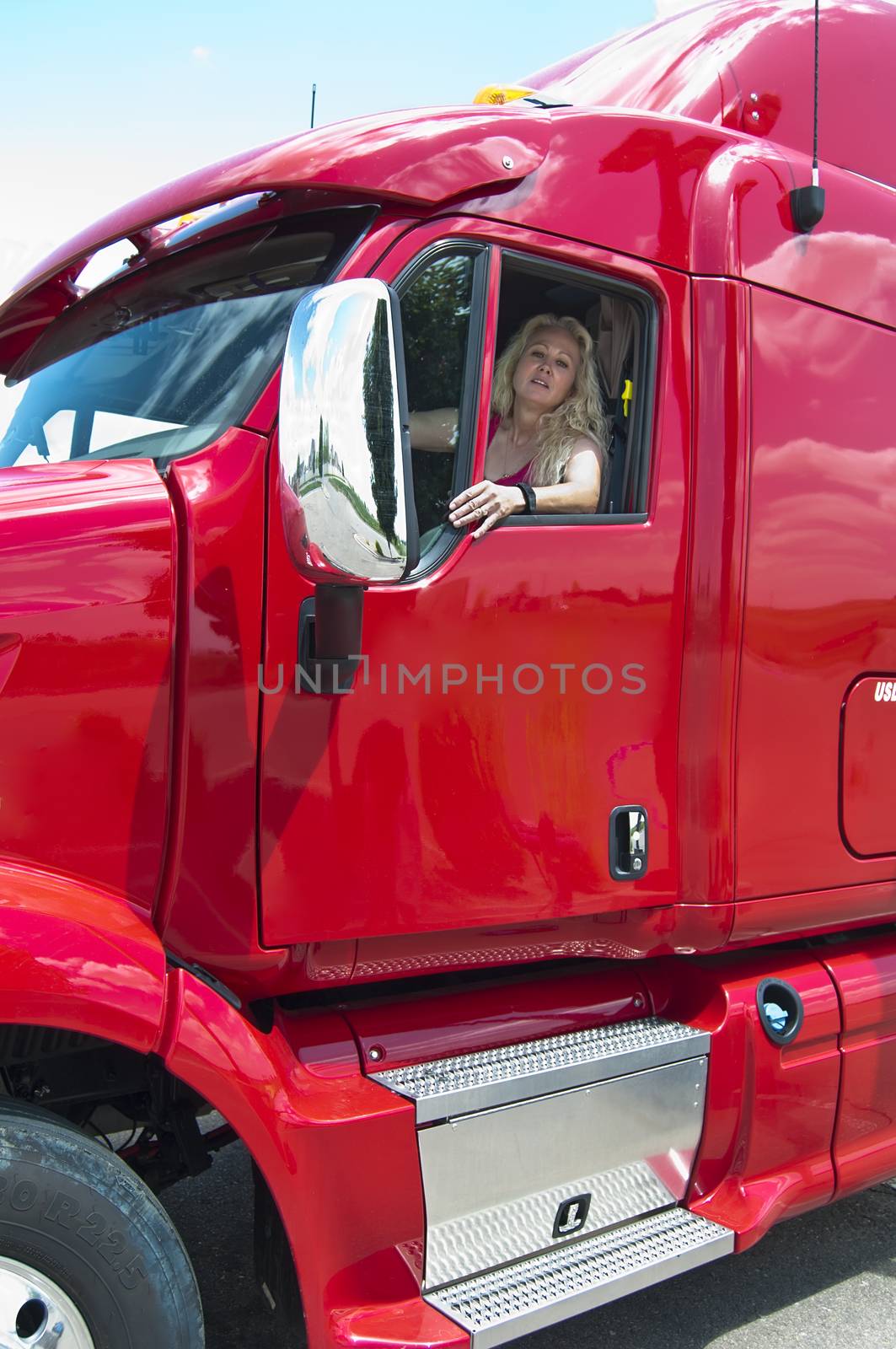 Blonde Woman truckdriver by rcarner
