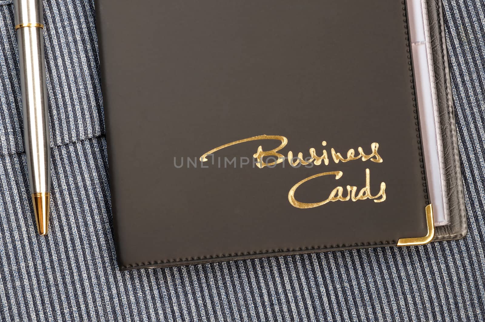 Case for business cards from a leather substitute