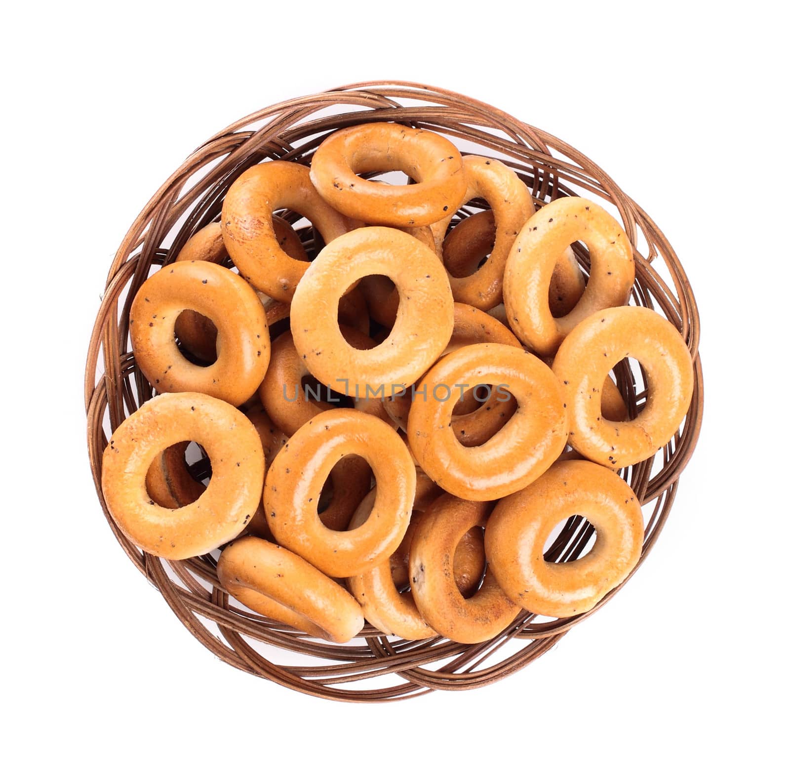 small bagels in basket