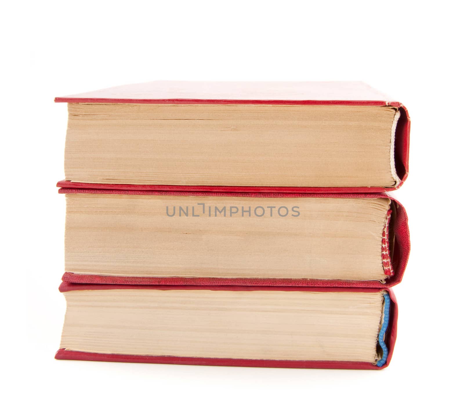 Heap of books isolated on white