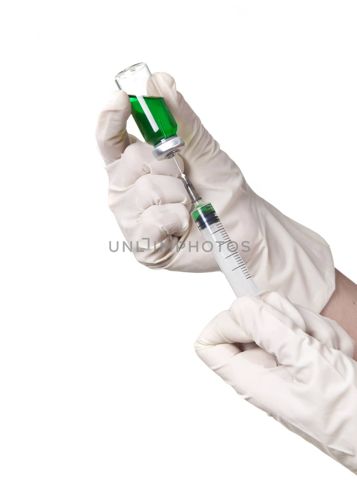 liquid in the syringe