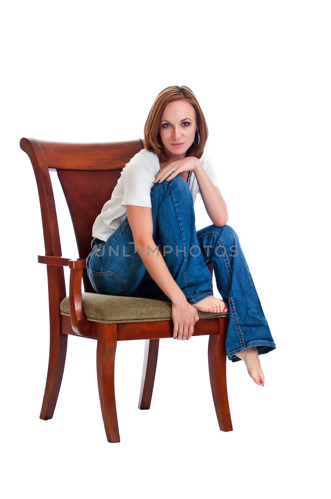 Pretty Woman In An Arm Chair. by rcarner