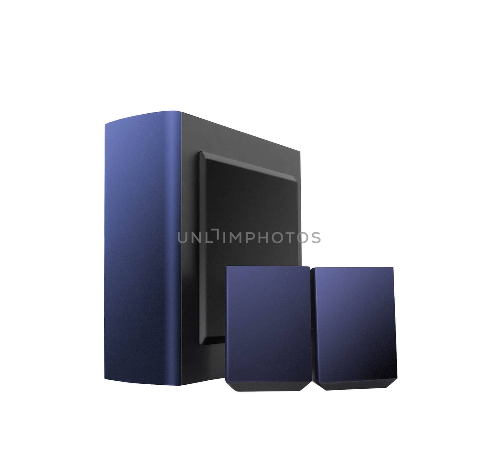 Acoustic system isolated on white background