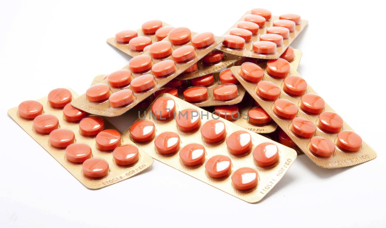 Packs of pills isolated on white