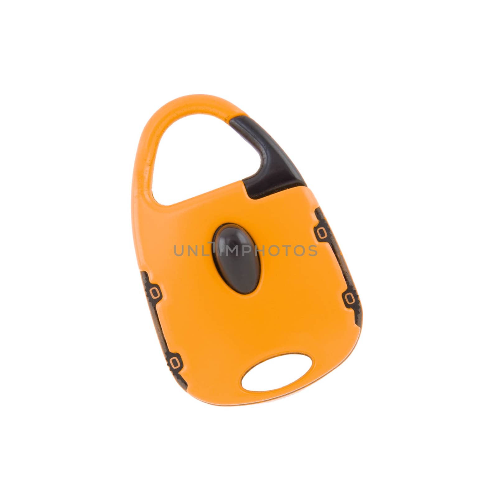Orange lock for bag