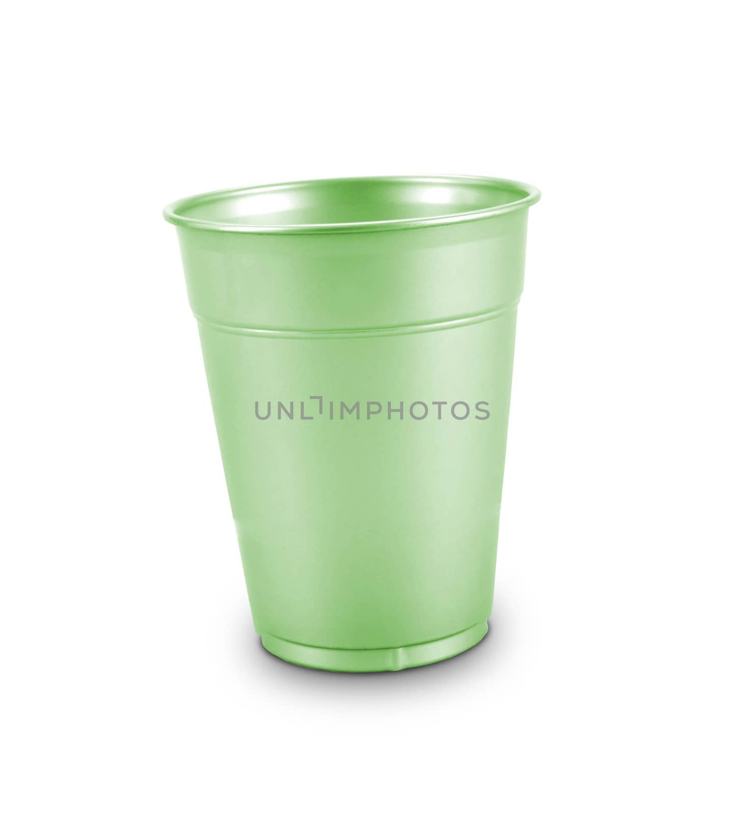 green plastic glass