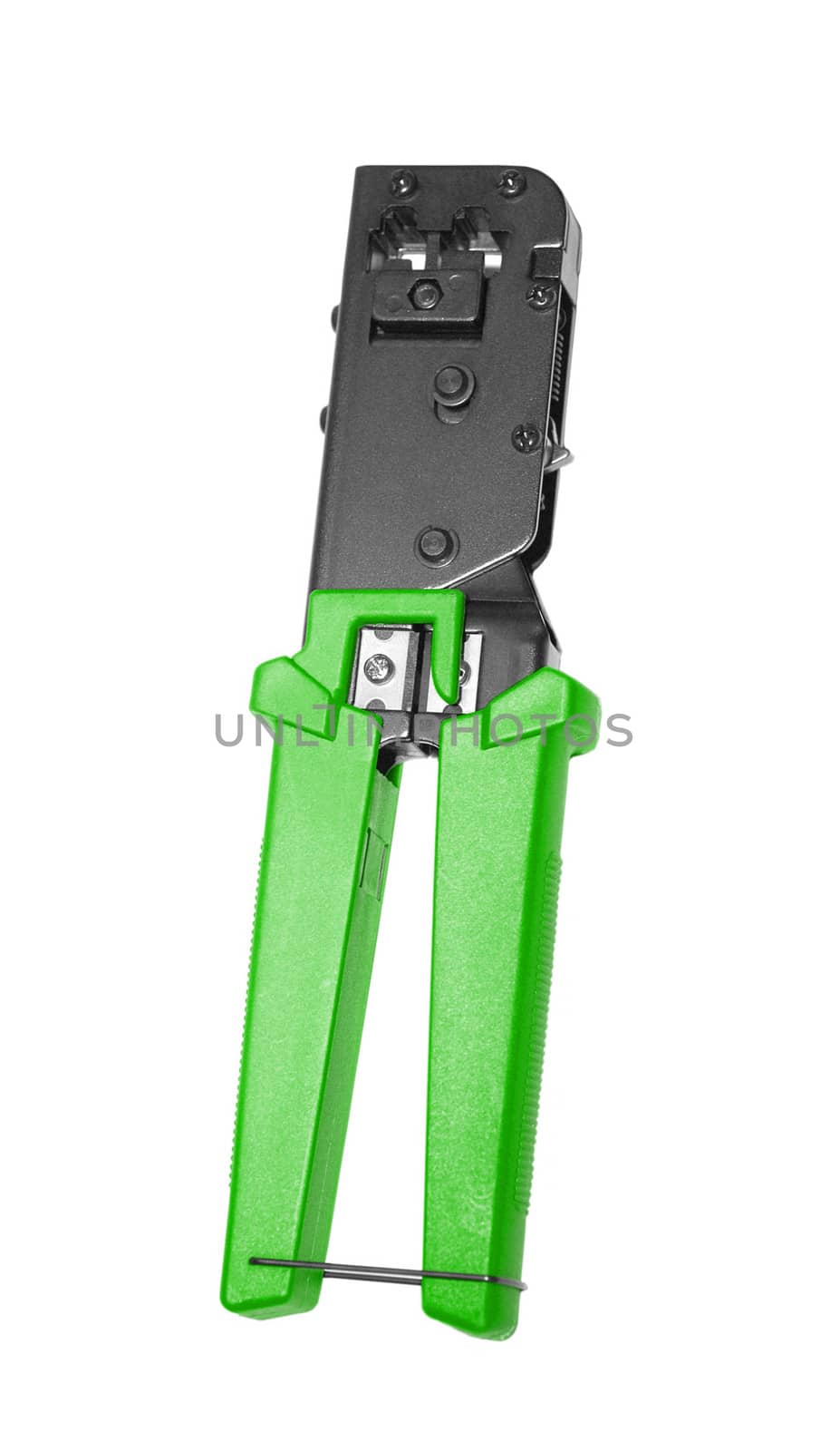 opened crimper tool isolated on white