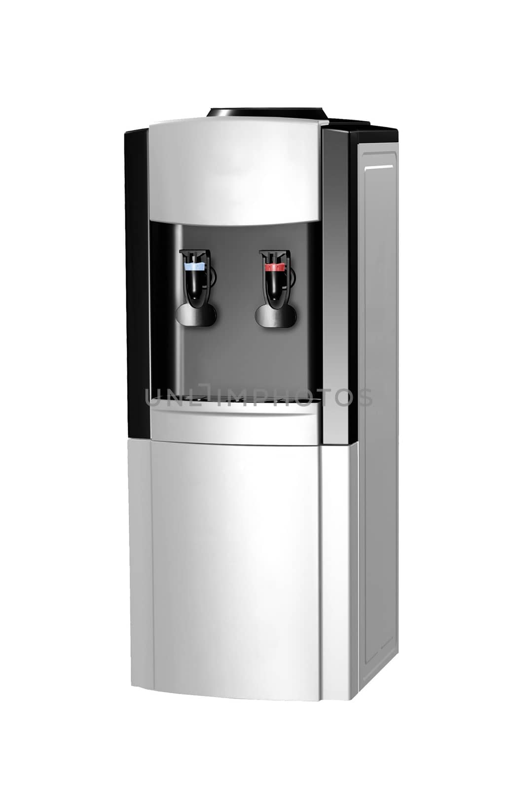 modern metallic water cooler isolated