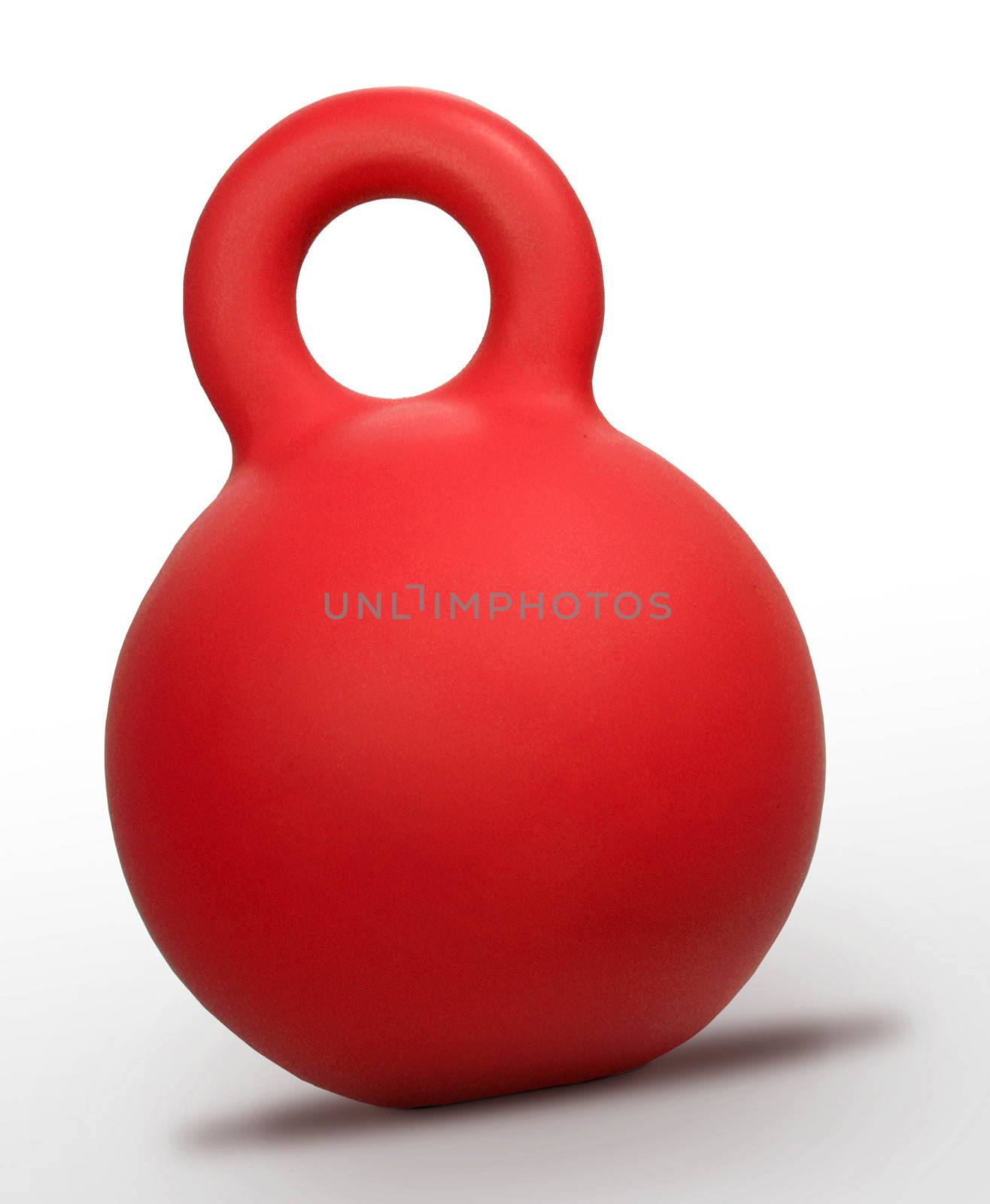 Red dumbbell Weights on white background