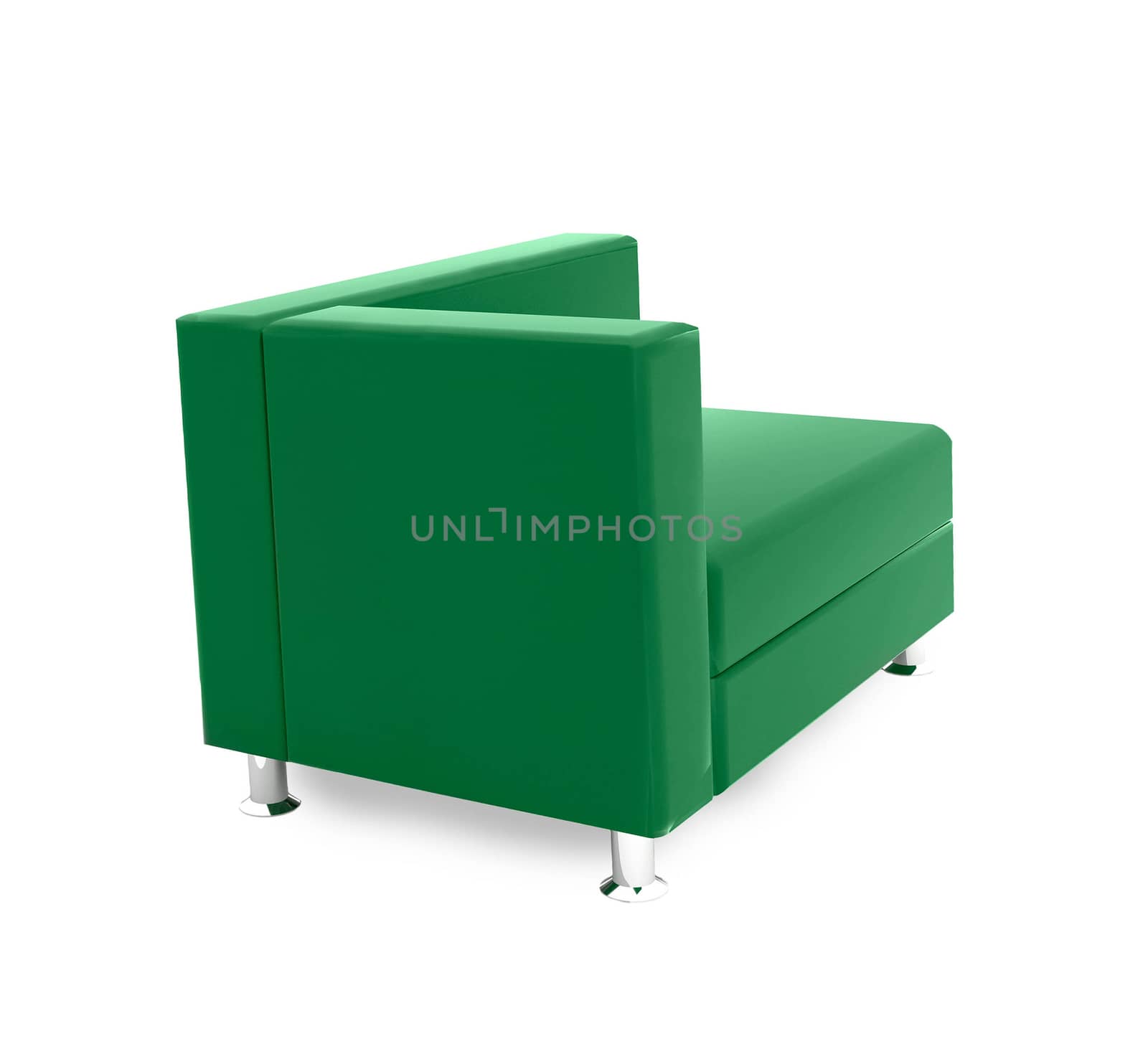 Big green sofa isolated included clipping path