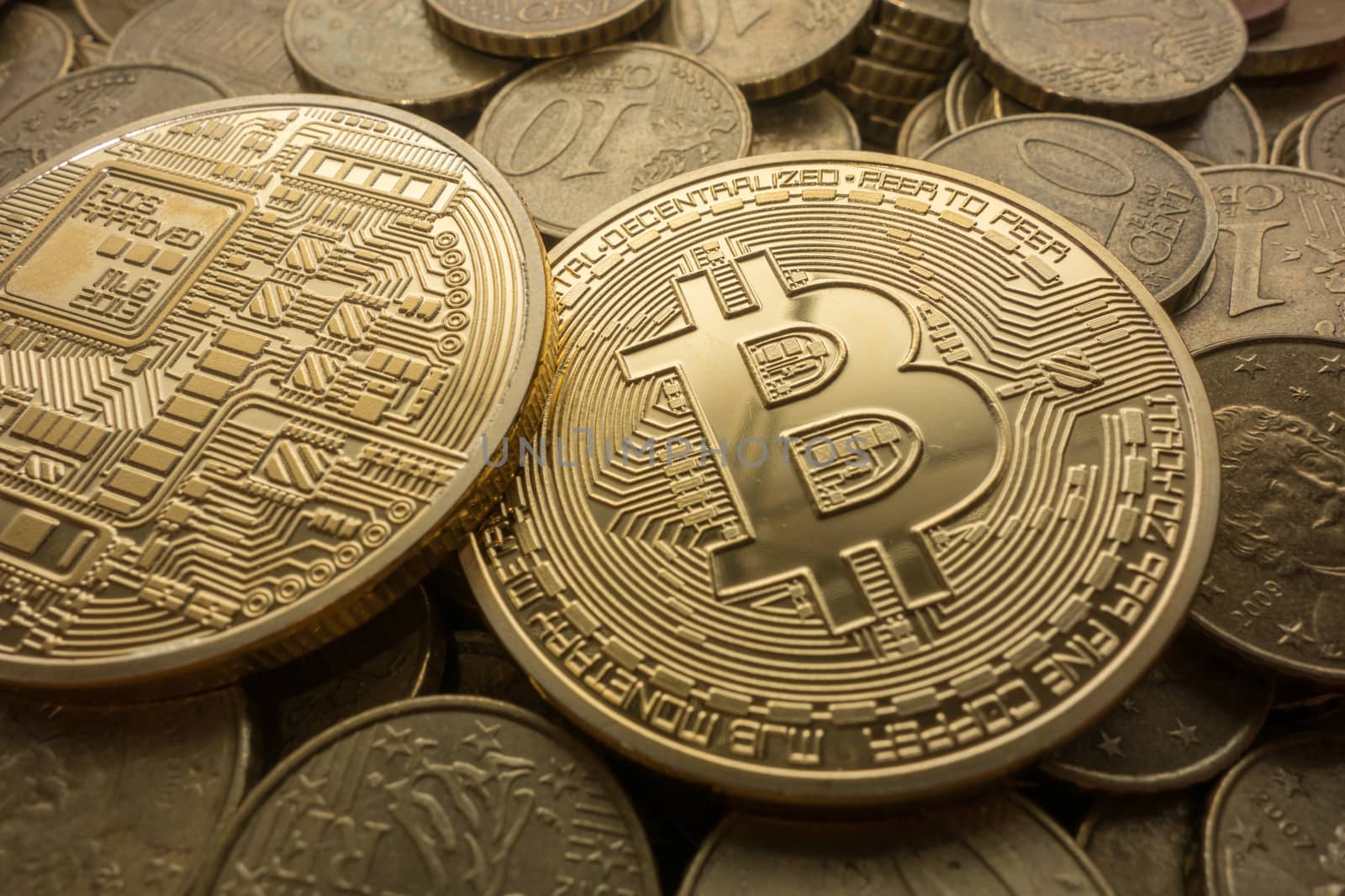 Photo Golden Bitcoins, new virtual money