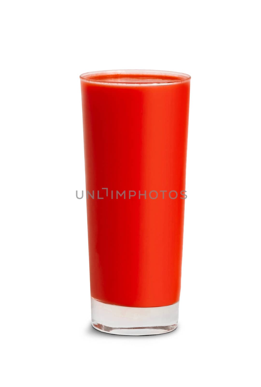 tomato juice in glass isolated