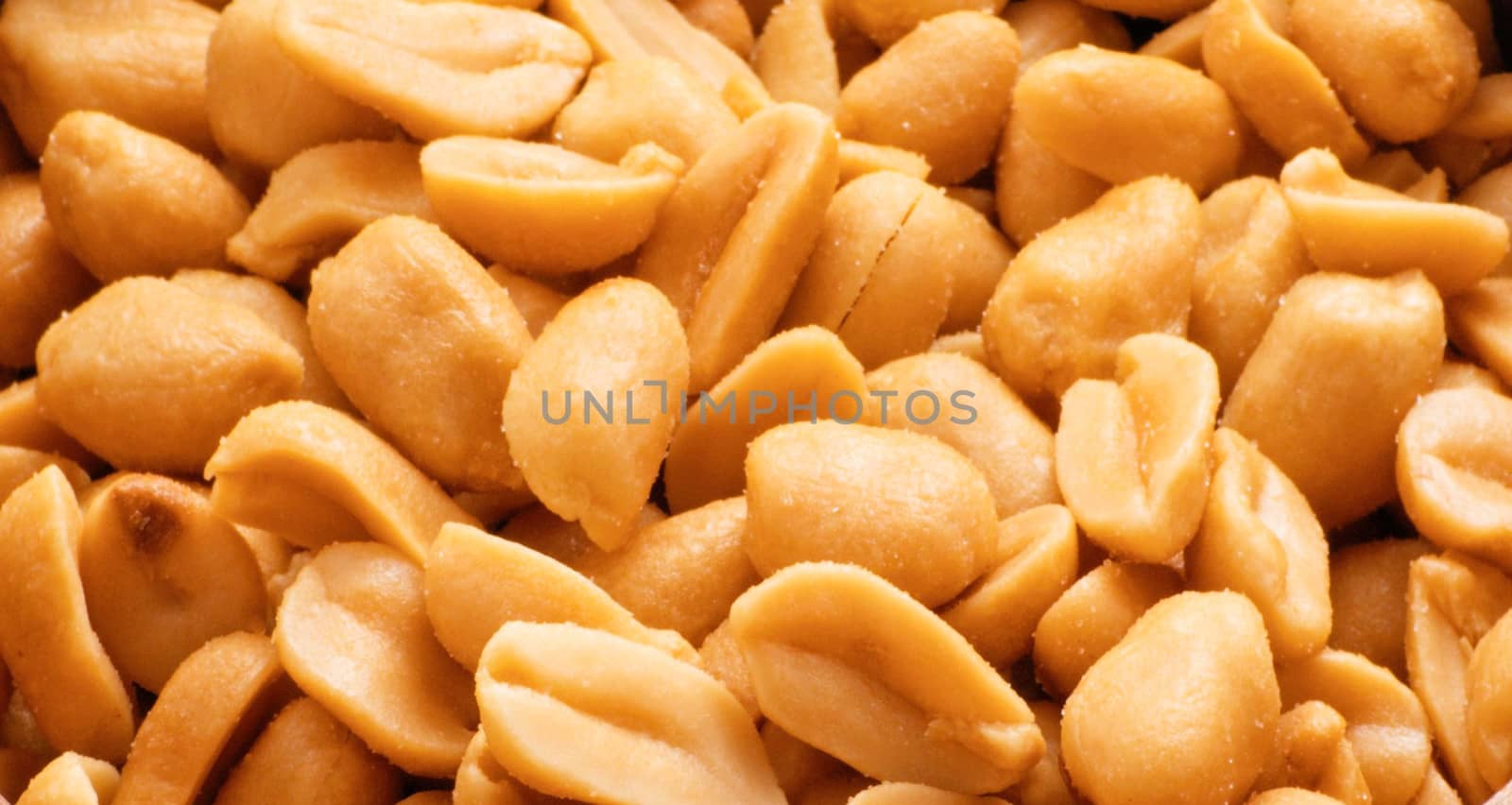 Extreme close-up image of peanuts