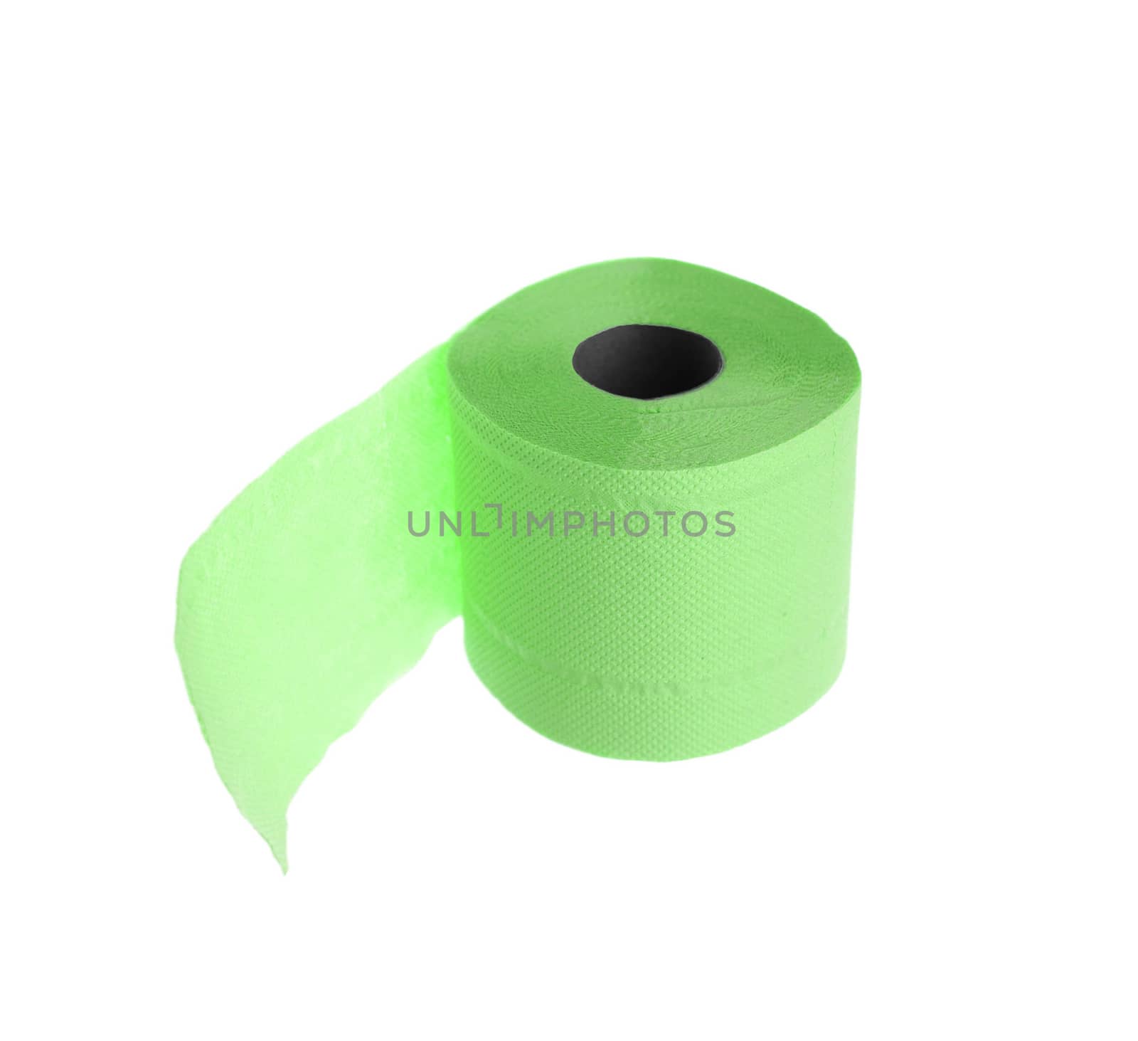 toilet paper on white background