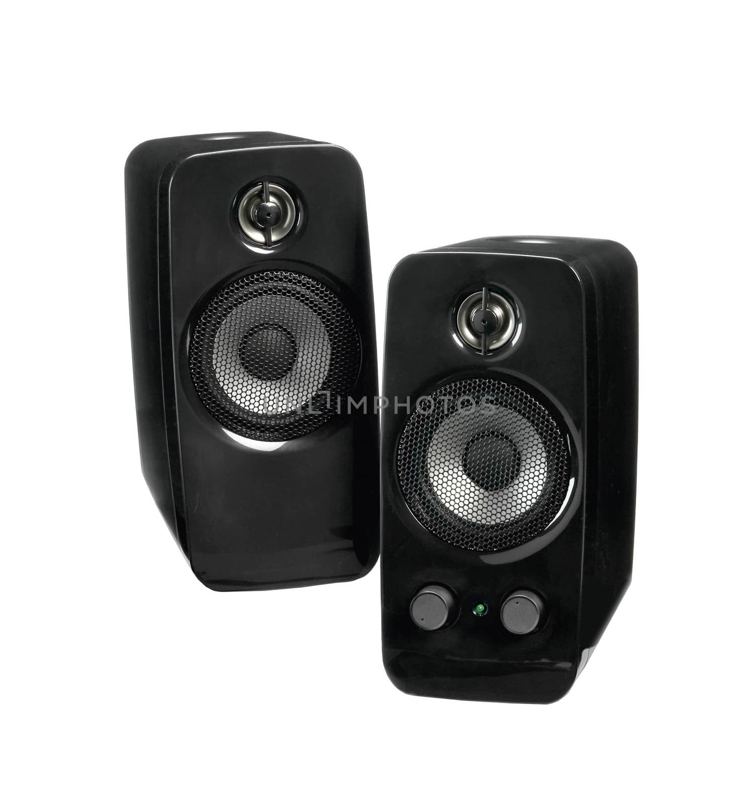 Black two speaker isolated