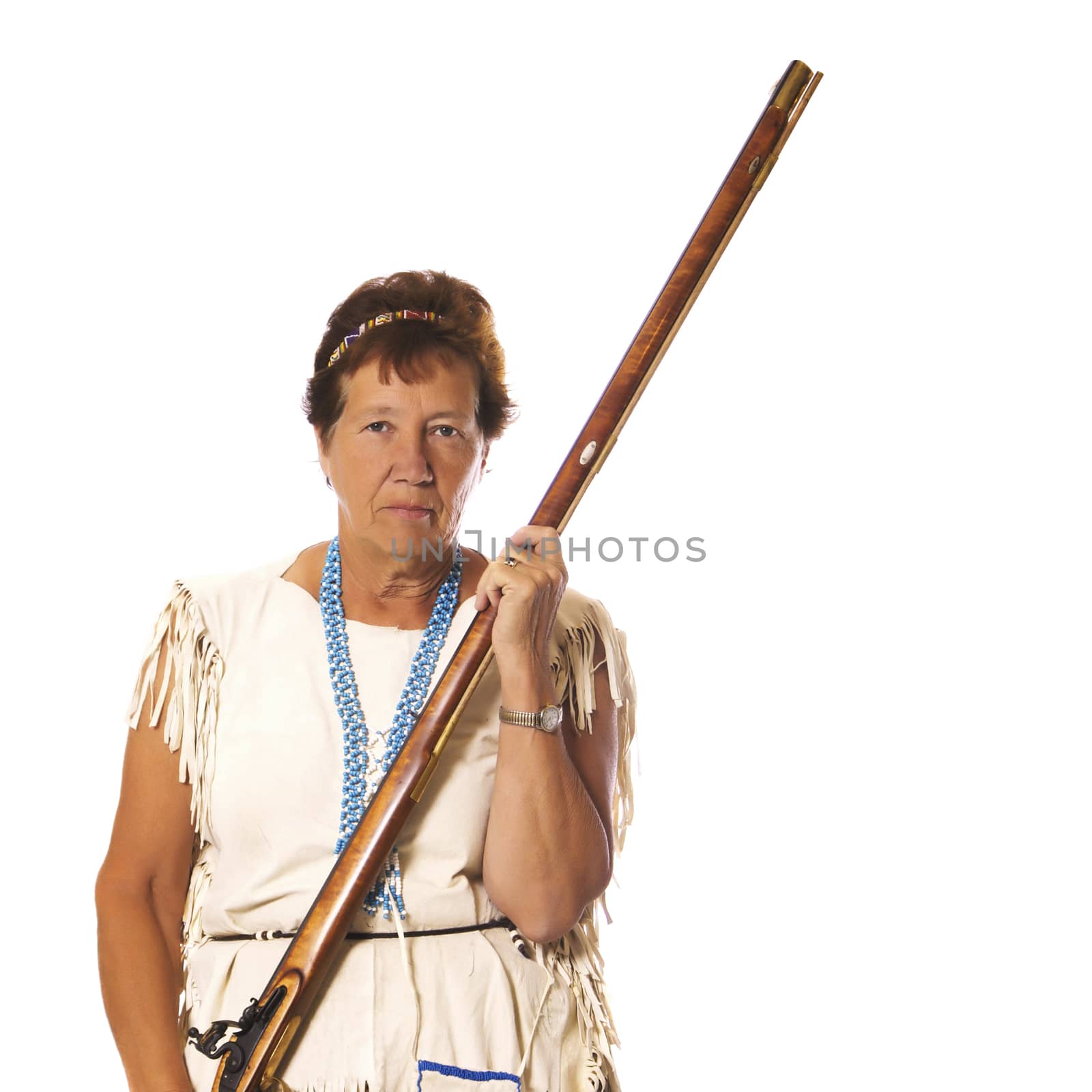 Pioneer Woman With Black Powder Rifle by rcarner