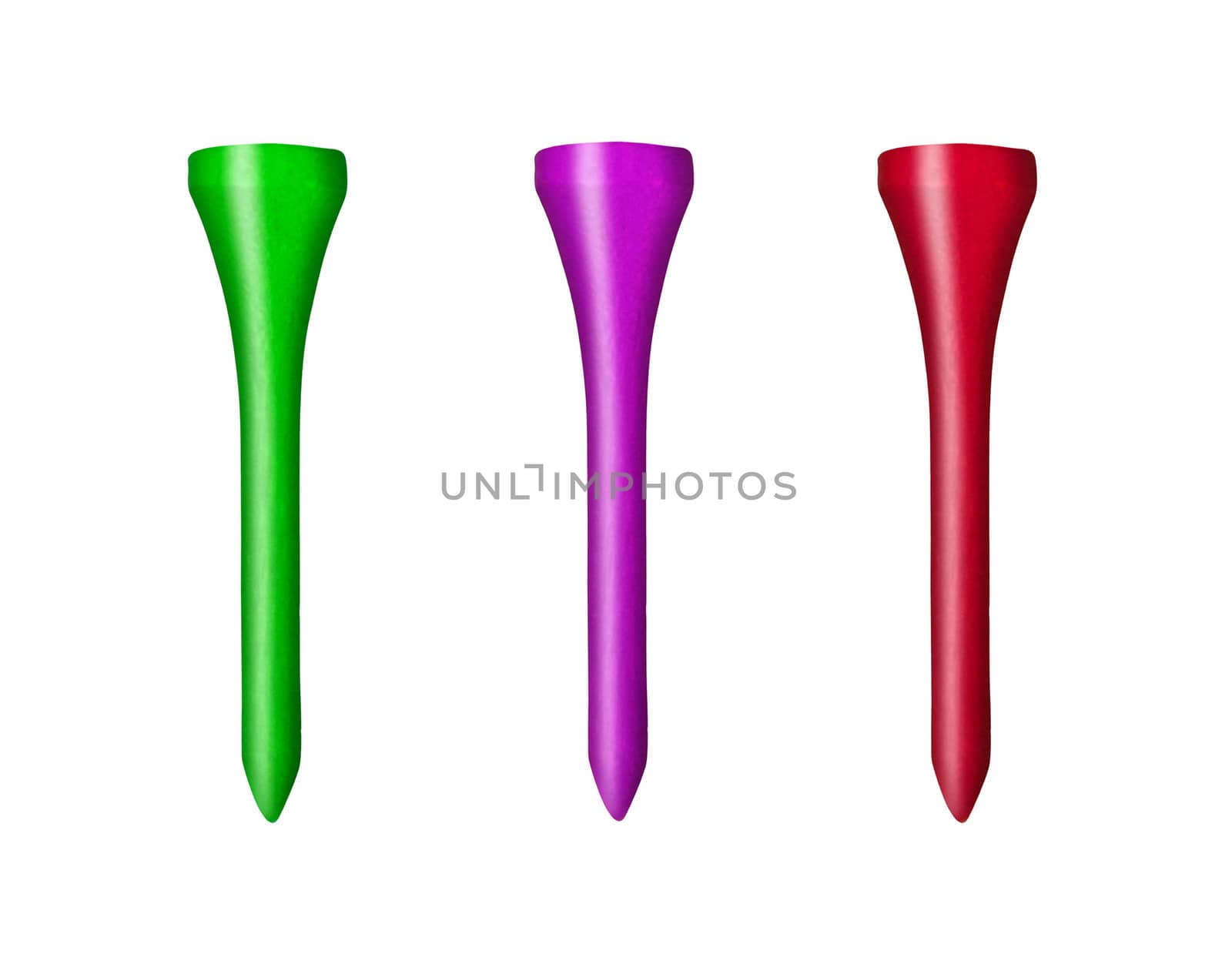 Golf tees isolated