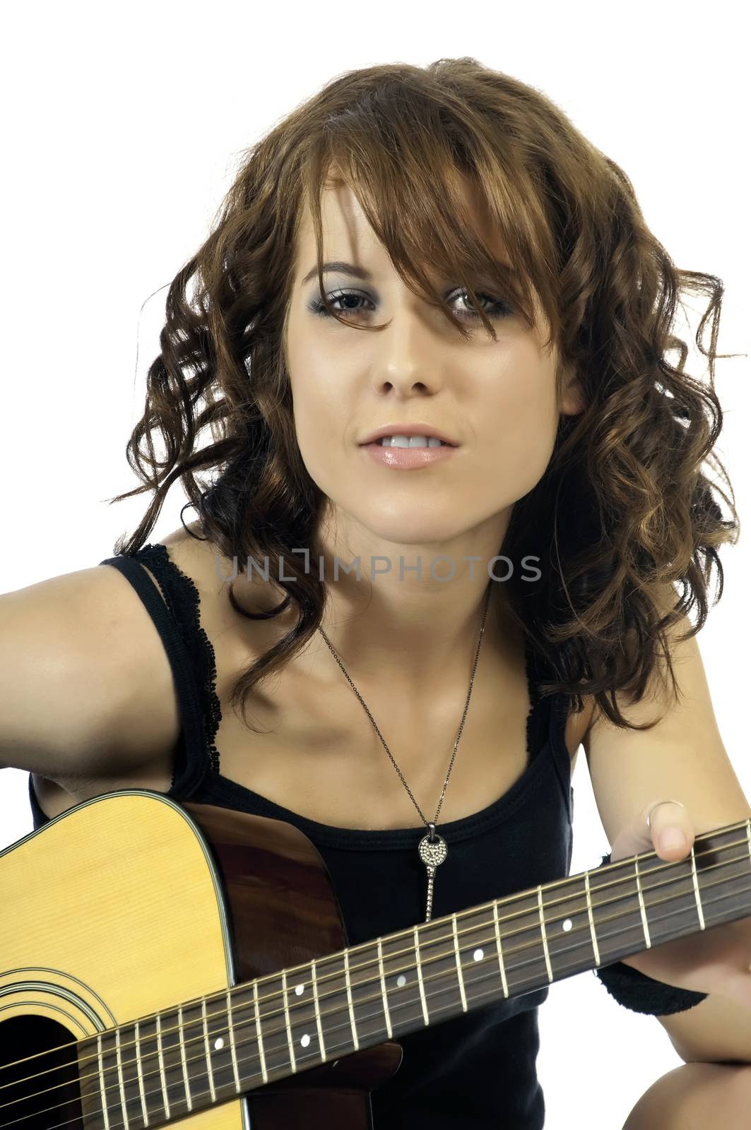 Pretty Brunette Guitar Player by rcarner