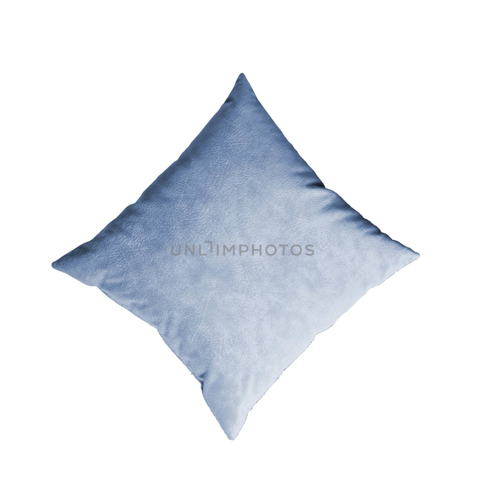 blue pillow isolated on the white