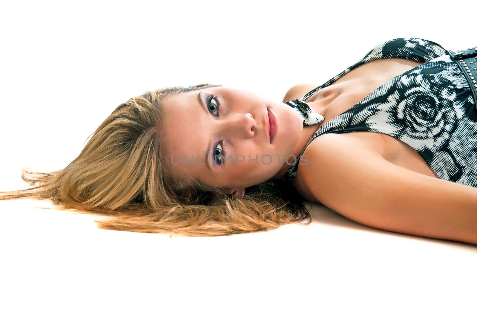 Pretty Blonde Woman Lying On The Floor by rcarner