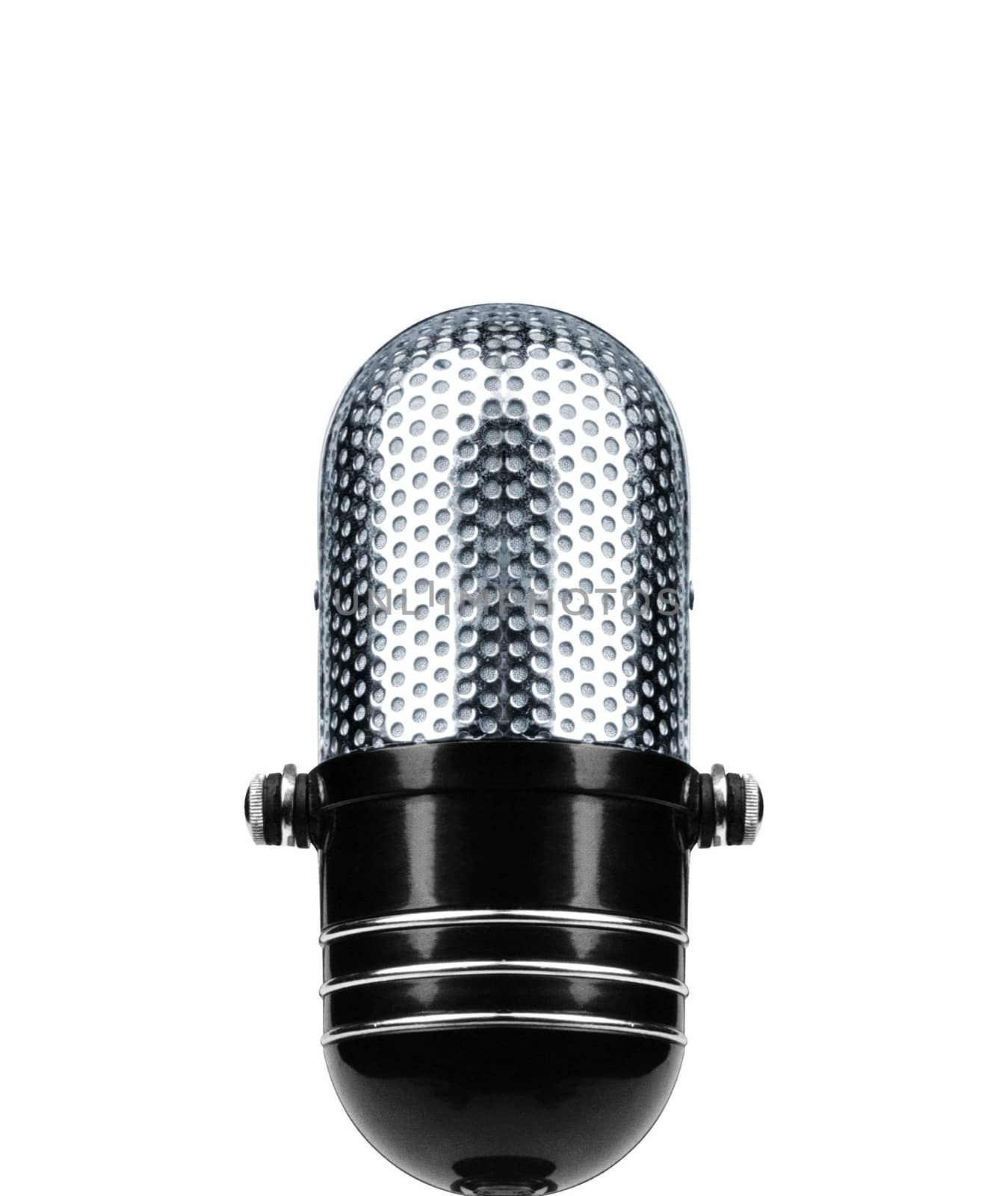 Vintage Microphone Isolated Over White Background