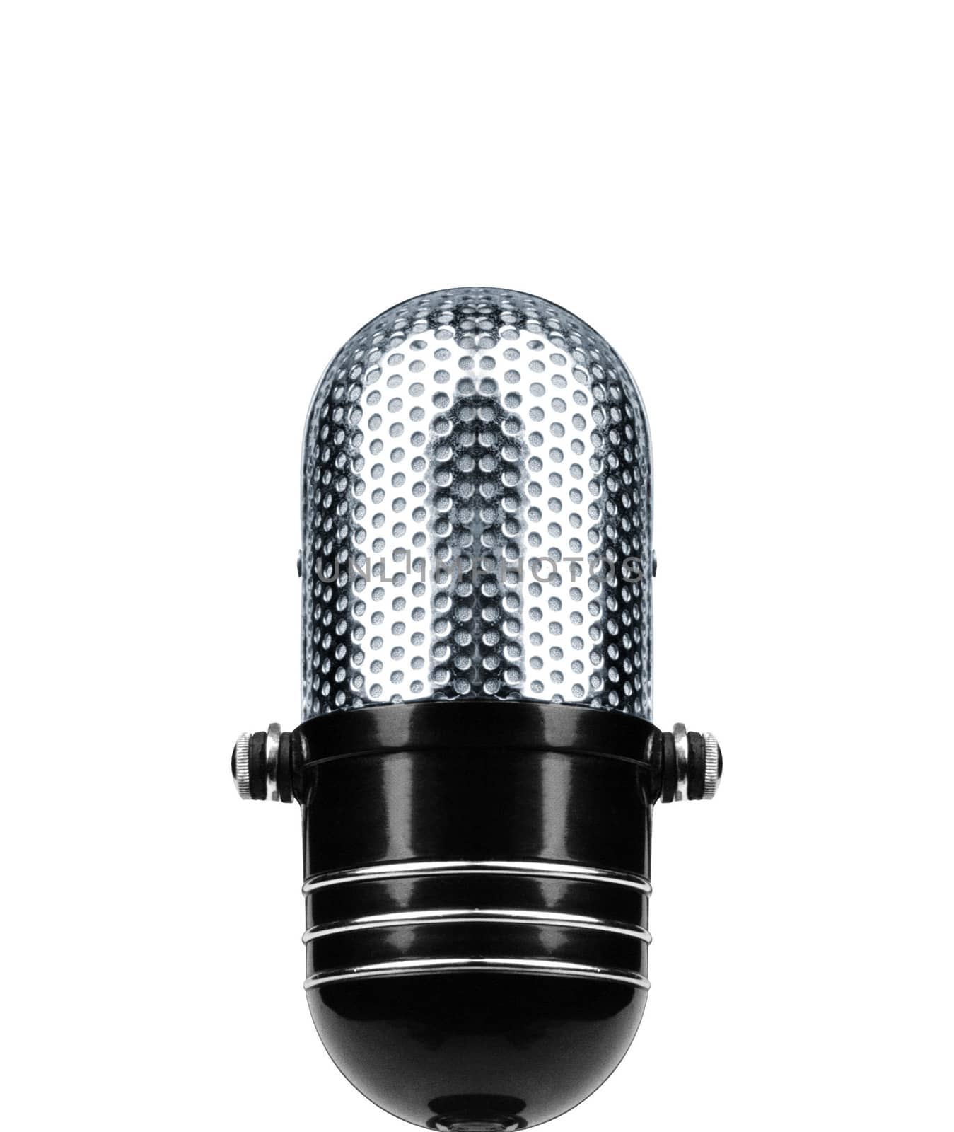 Vintage Microphone Isolated Over White Background